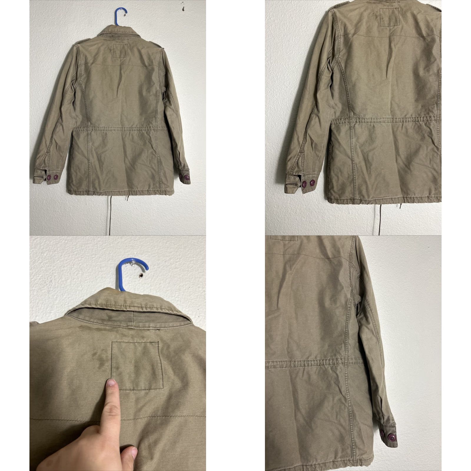 Obey VINTAGE Obey Womens Small Army Green Field Jacket Pocket Buttons Cinched Size S / US 4 / IT 40 - 9 Thumbnail
