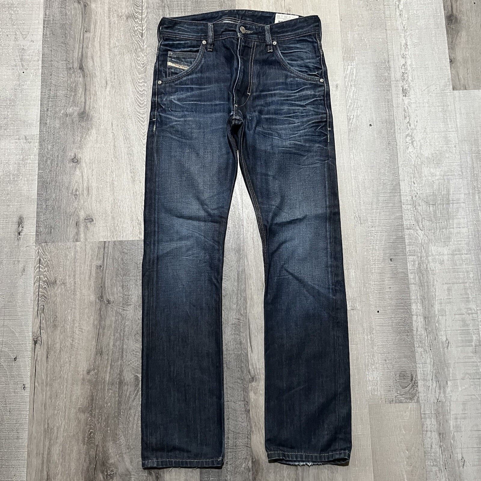 Diesel Krooley Jeans Faded Raw Denim Distressed Slim Mens 29