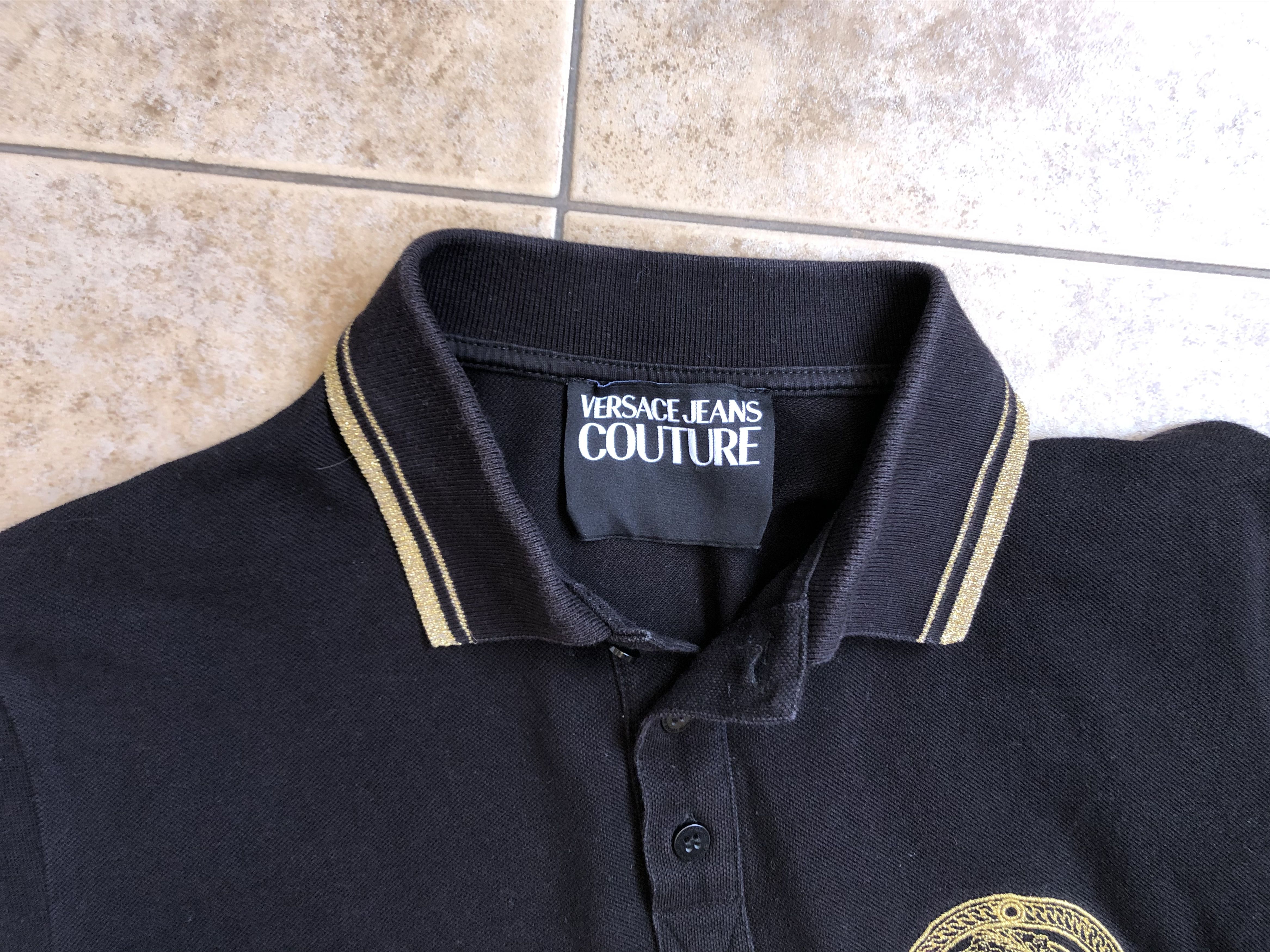 Versace Jeans Couture Versace Jeans Couture Black Polo T-Shirt Cotton Size US S / EU 44-46 / 1 - 14 Thumbnail