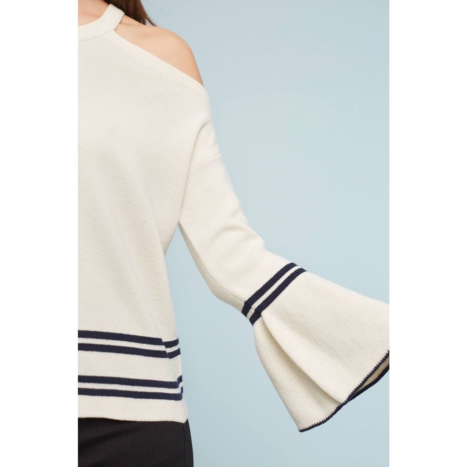 Anthropologie New Anthropologie Leandre Open-Shoulder Flutter Long Sleeve Size XS / US 0-2 / IT 36-38 - 3 Thumbnail