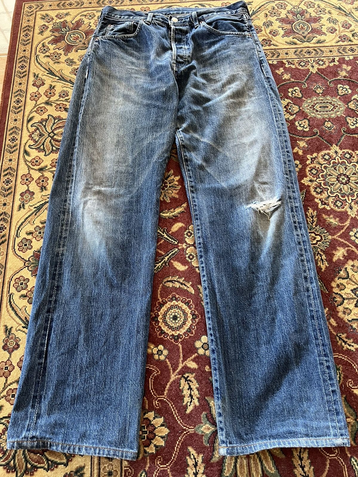 Levi's × Levi's Vintage Clothing VINTAGE LEVIS 503B BIG E SELVEDGE DISTRESSED JEANS Size US 32 / EU 48 - 3 Thumbnail