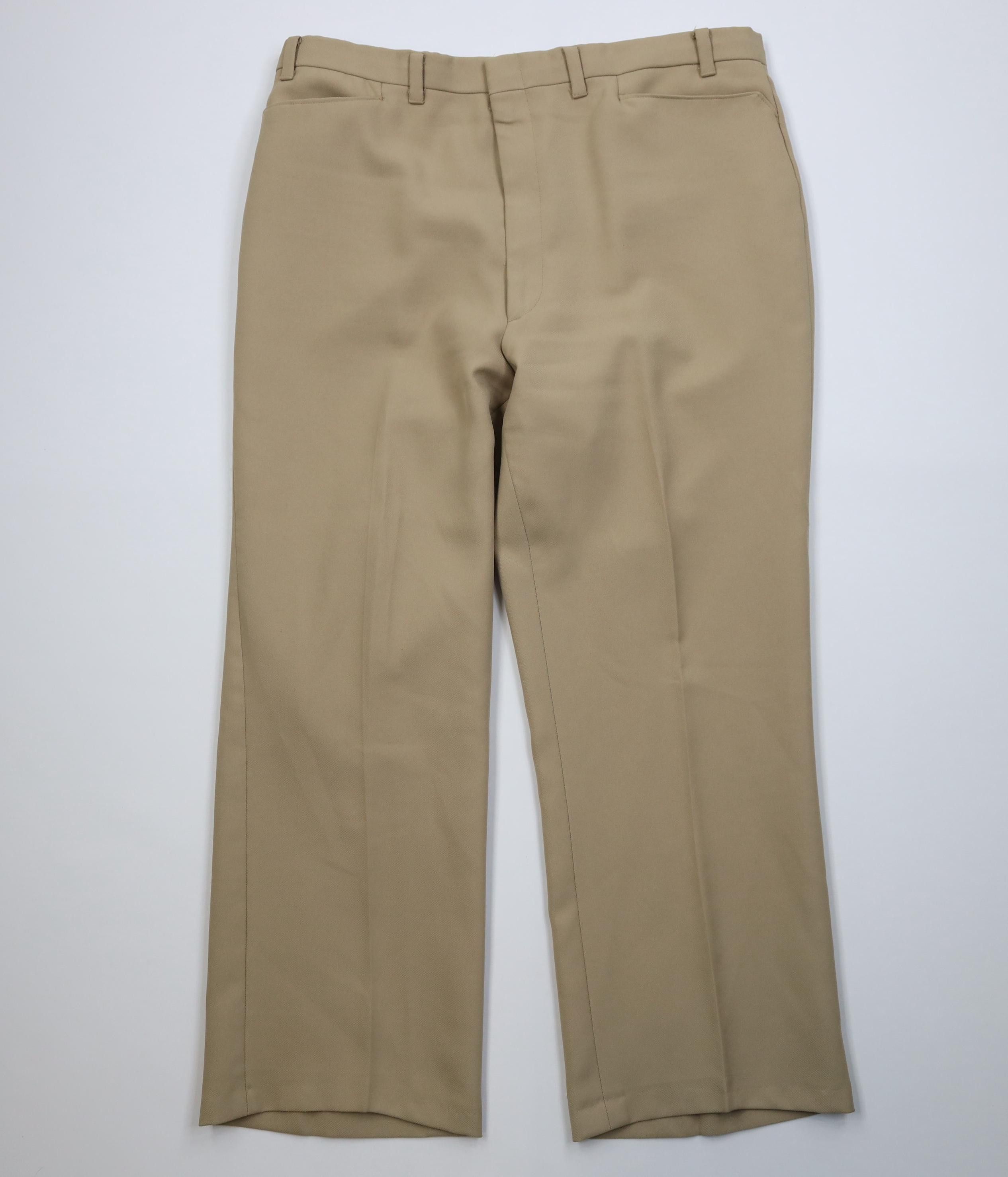 Vintage Vintage 70s Streetwear Flared Wide Leg Chino Pants Beige USA Size US 38 / EU 54 - 1 Thumbnail
