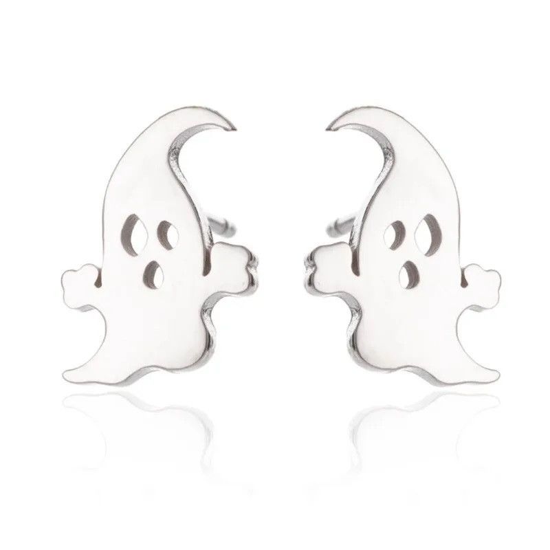 Jewelry Ghost Mini Stud Earrings Charm Earring Gift Size ONE SIZE - 2 Thumbnail
