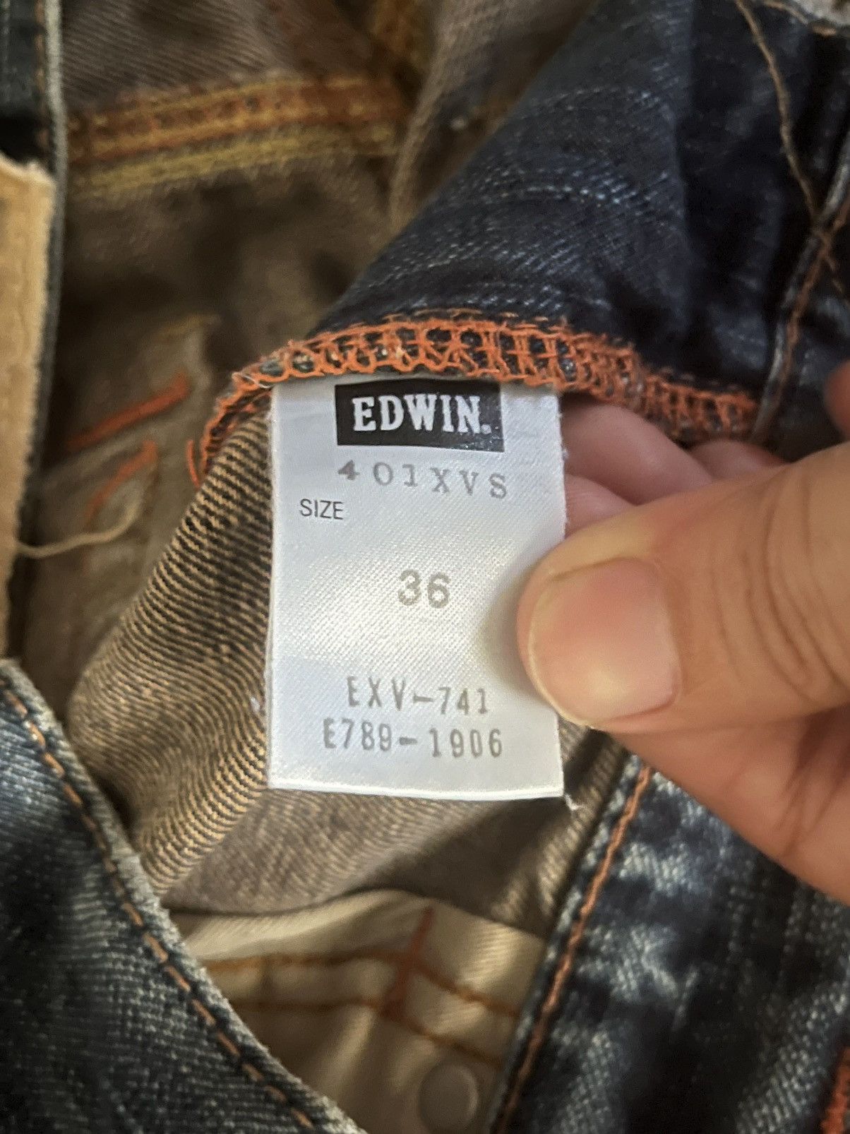Kapital ⚡️Distressed⚡️Vintage Japanese Edwin XV Buckle Back Blue Jeans Size US 36 / EU 52 - 13 Thumbnail