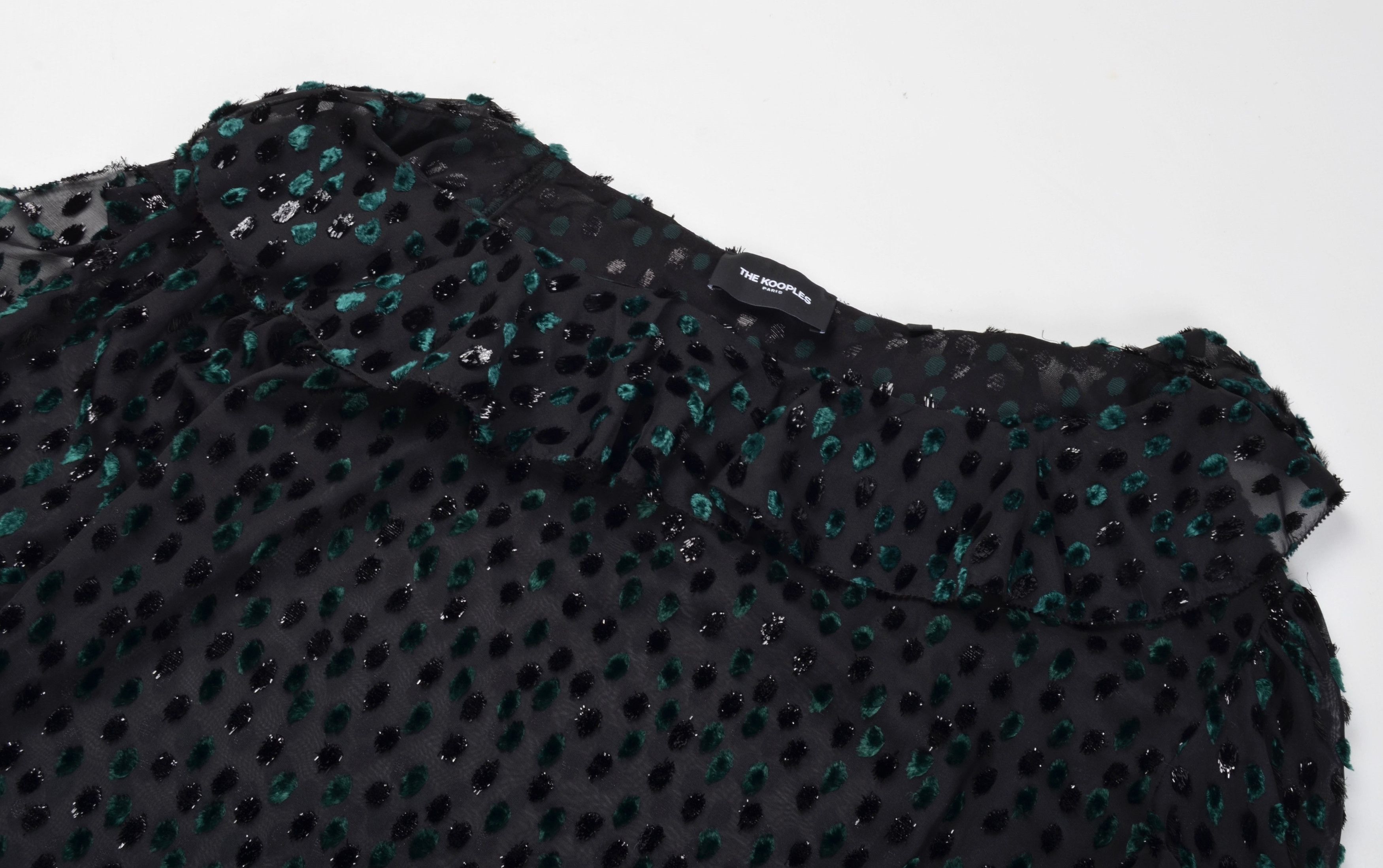 Designer × The Kooples The Kooples Sheer Sparkle One Shoulder Ruffle Blouse Size S / US 4 / IT 40 - 5 Thumbnail