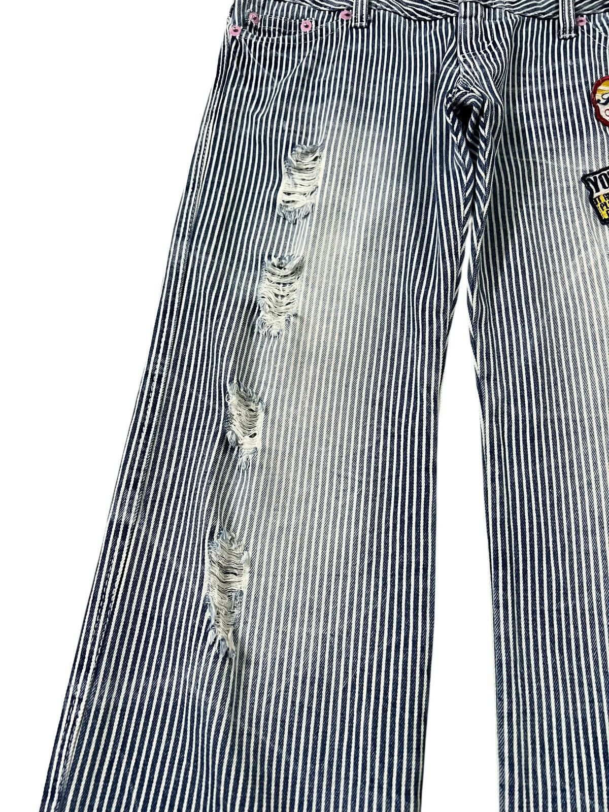 Japanese Brand 💥Double Waist💥Colza Distress Hickory Patchwork Jean Size US 32 / EU 48 - 10 Thumbnail