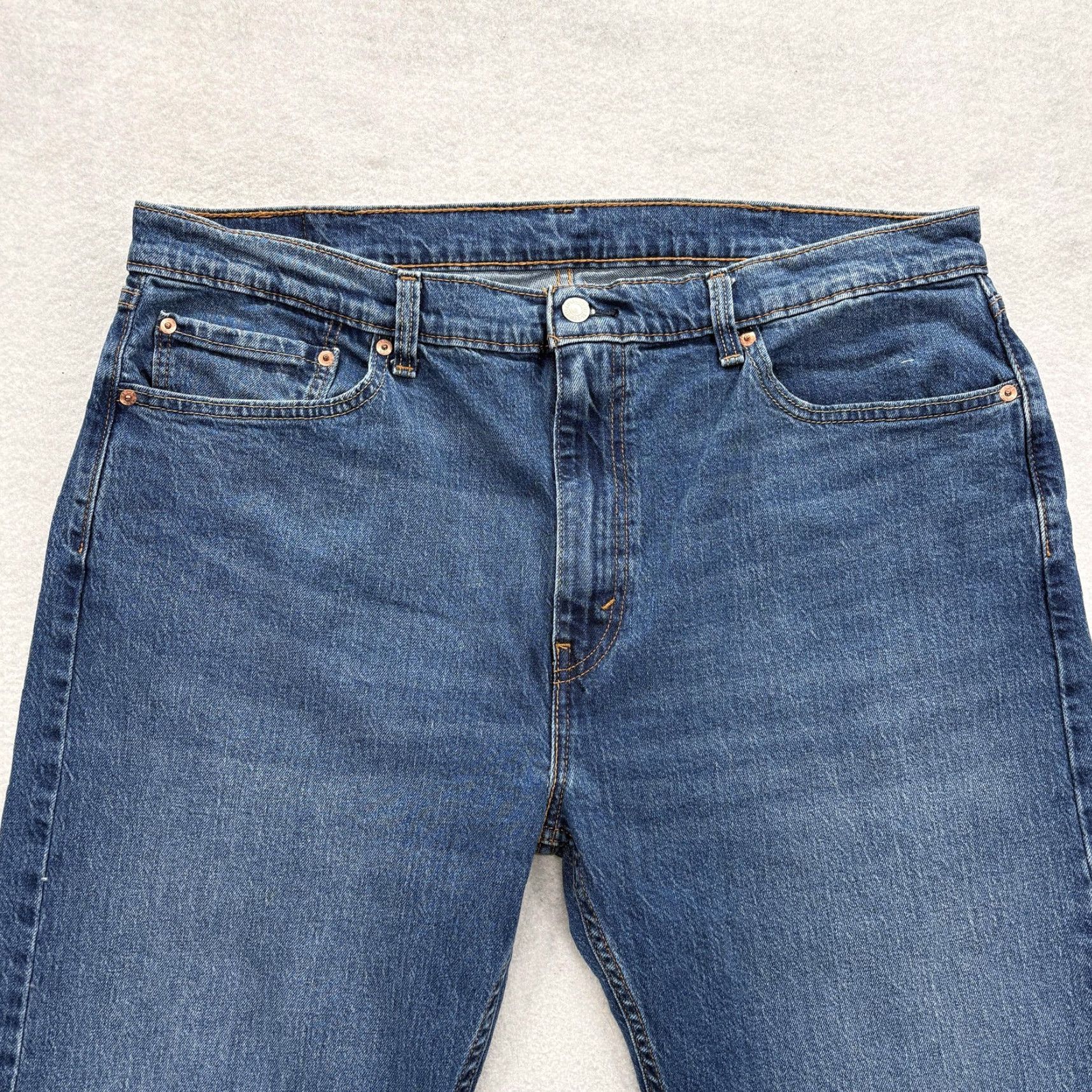 Levi's Levis 505 Jeans Mens 40x30 Blue Medium Wash Regular Straight Stretch Denim Pants Jeans Size US 40 / EU 56 - 2 Thumbnail
