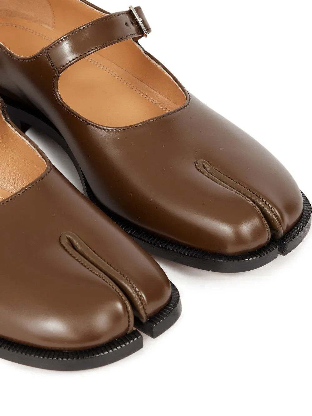 Maison Margiela o1w1db10526 Tabi Mary Jane Flats in Brown Size US 9 / IT 39 - 4 Thumbnail