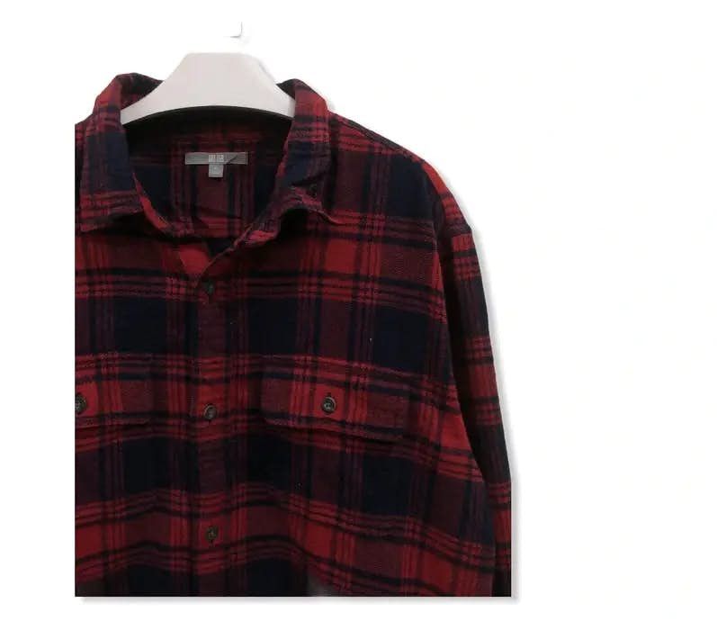 Japanese Brand Japanese Brand Uniqlo Plaid Tartan Flannel Shirt 👕 Size US XL / EU 56 / 4 - 2 Thumbnail