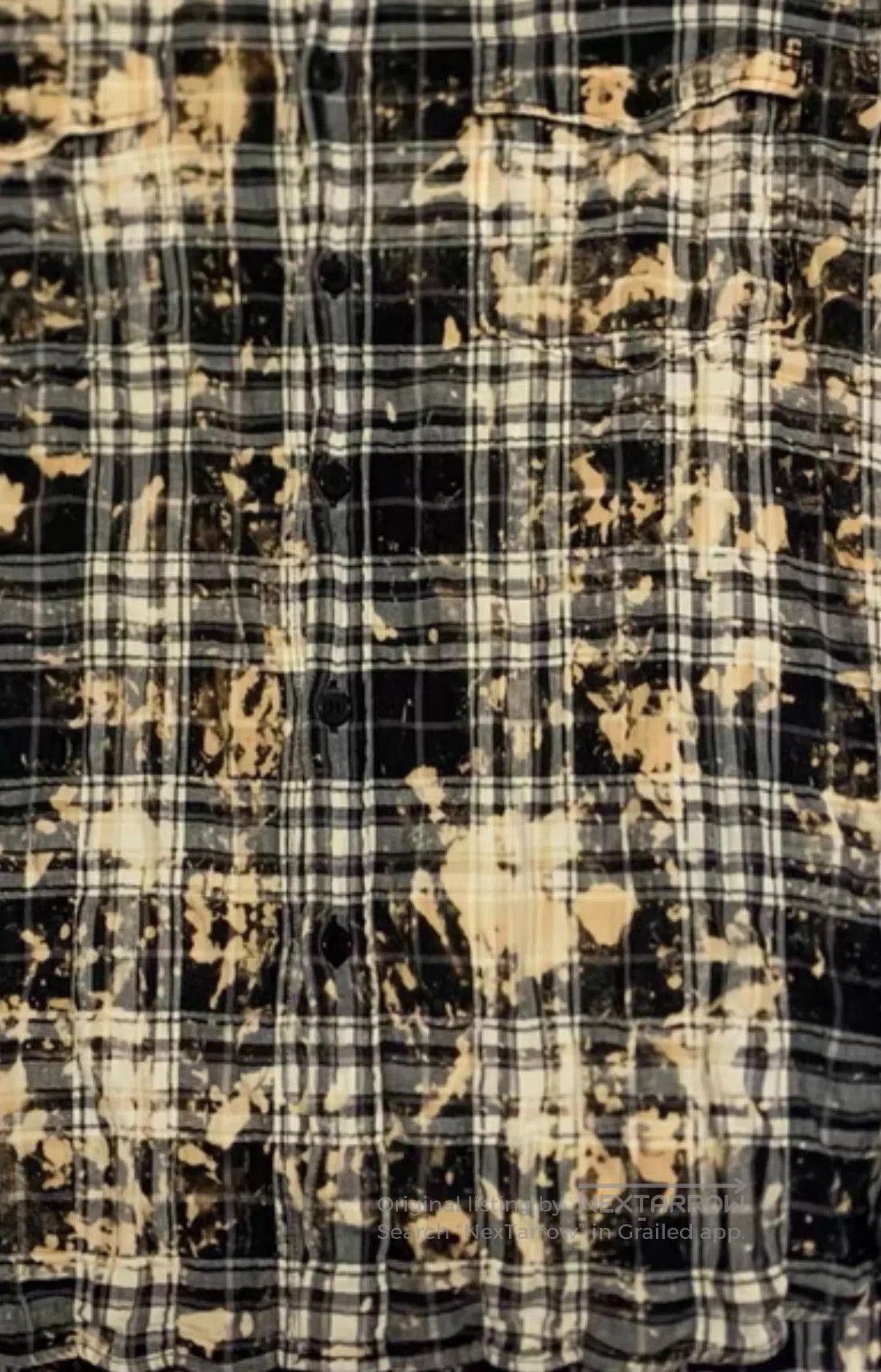 Hedi Slimane Saint Laurent Black Yellow Plaid Splatter Shirt. Size US S / EU 44-46 / 1 - 5 Thumbnail