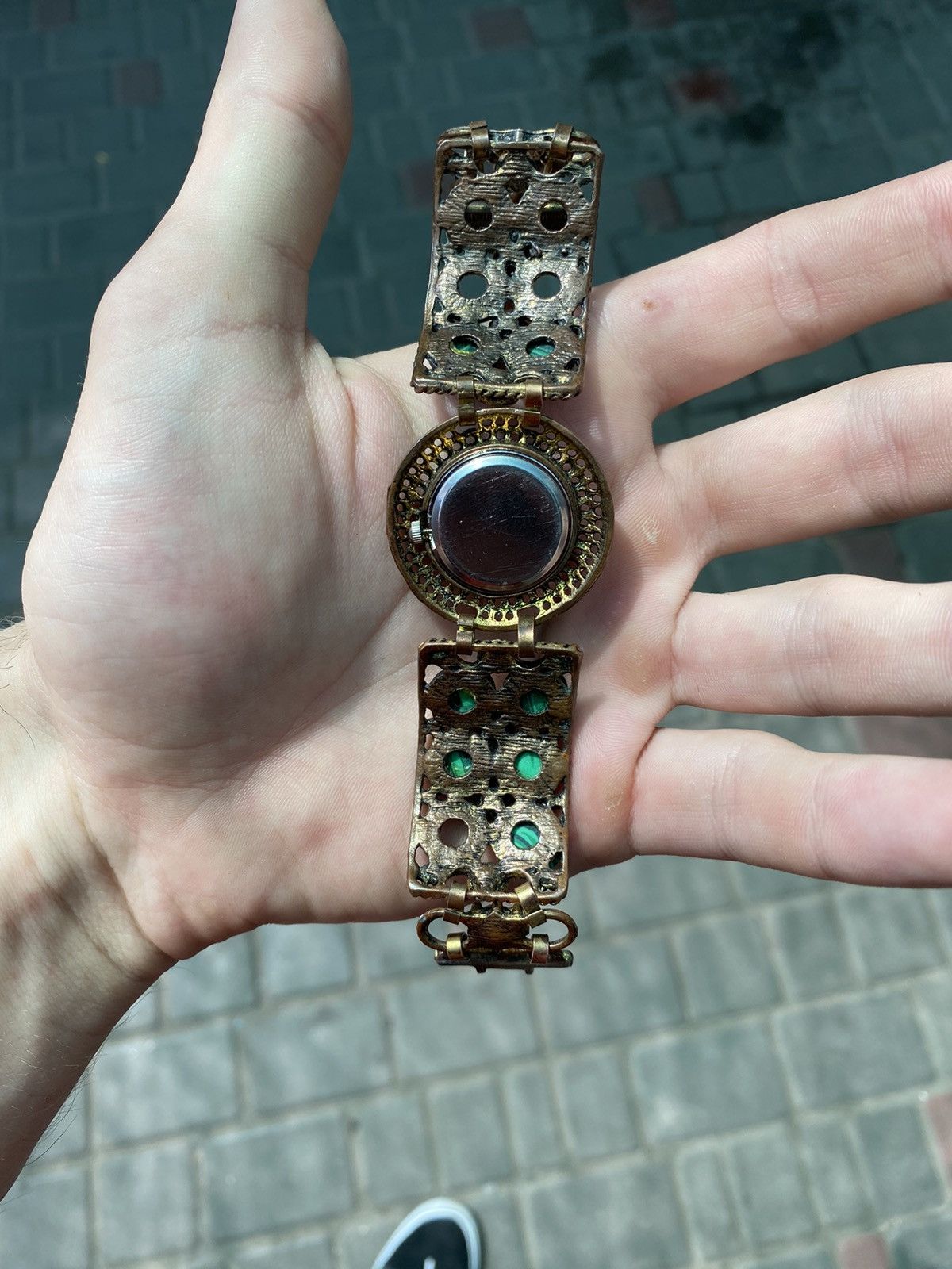 Jewelry Vintage Malachite Bracelet Watch Unique Size ONE SIZE - 5 Thumbnail