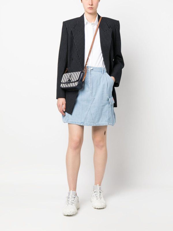 Kenzo o1y1025 Denim Mini Skirt in Blue Size 29" - 5 Thumbnail