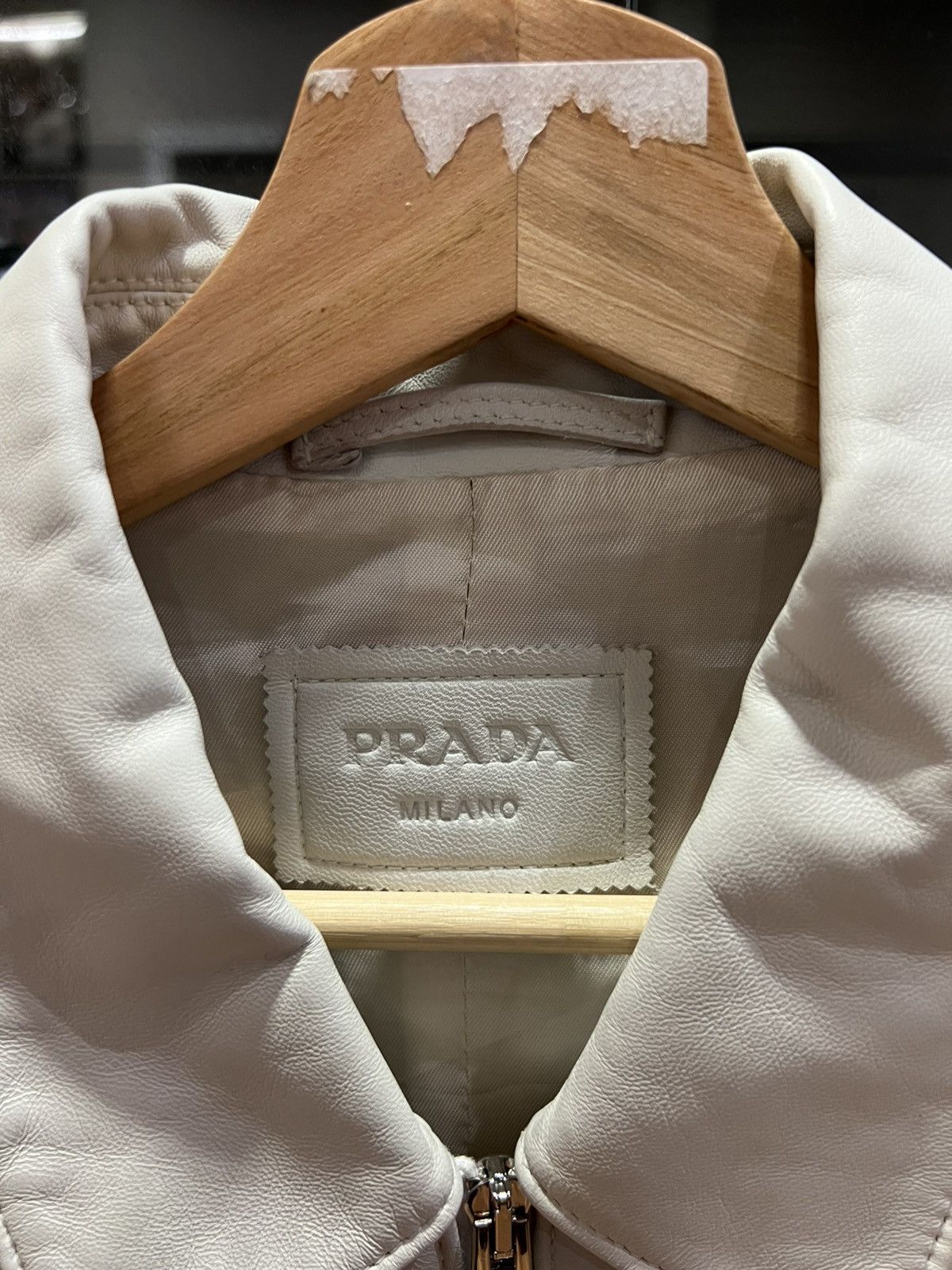Prada Prada leather zip up overshirt jacket white Size US XL / EU 56 / 4 - 4 Thumbnail