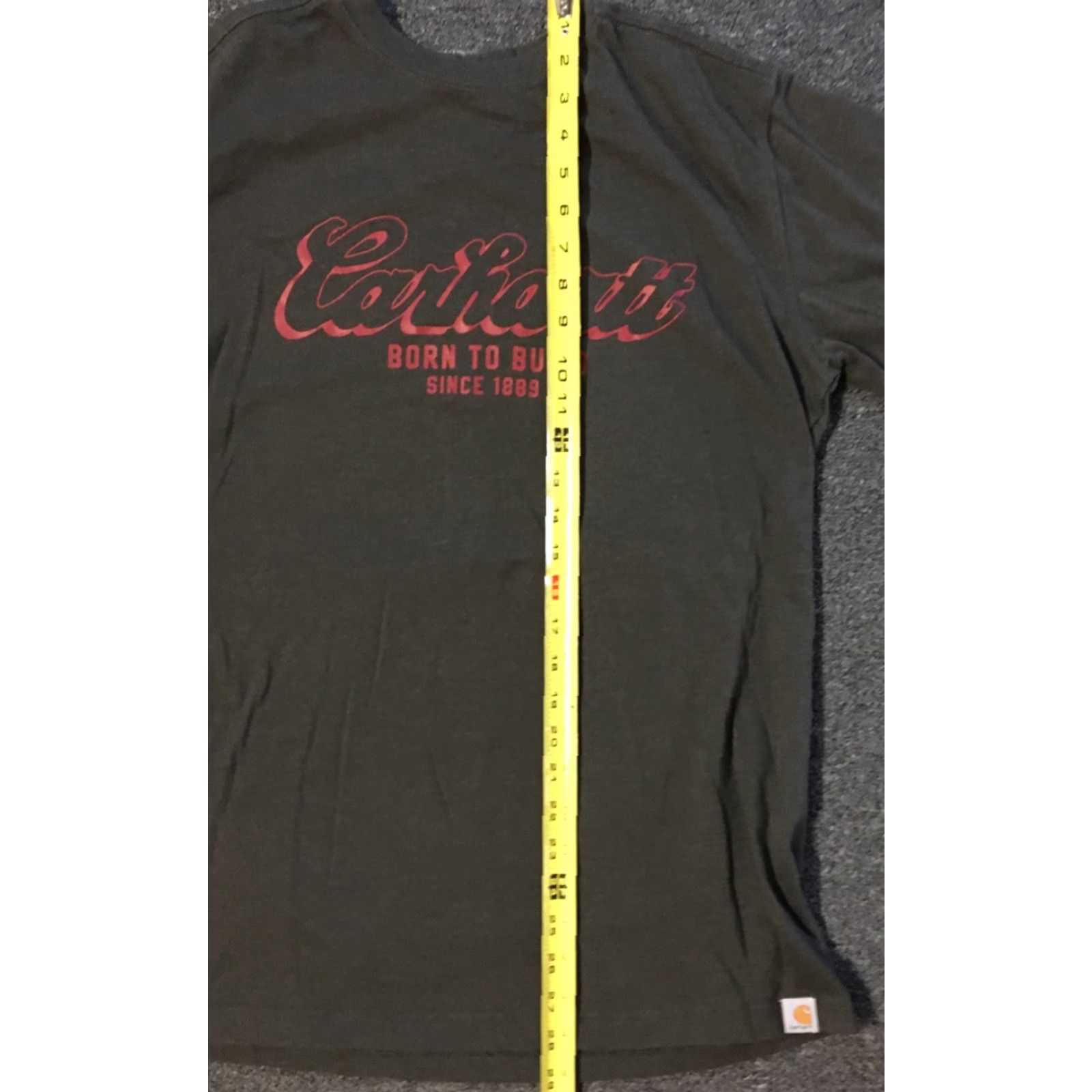 Carhartt VINTAGE Carhartt Shirt M USA 90s Grunge Outdoor Born To Build Brown Crew Neck Short Sleeve Mens Size US M / EU 48-50 / 2 - 6 Thumbnail