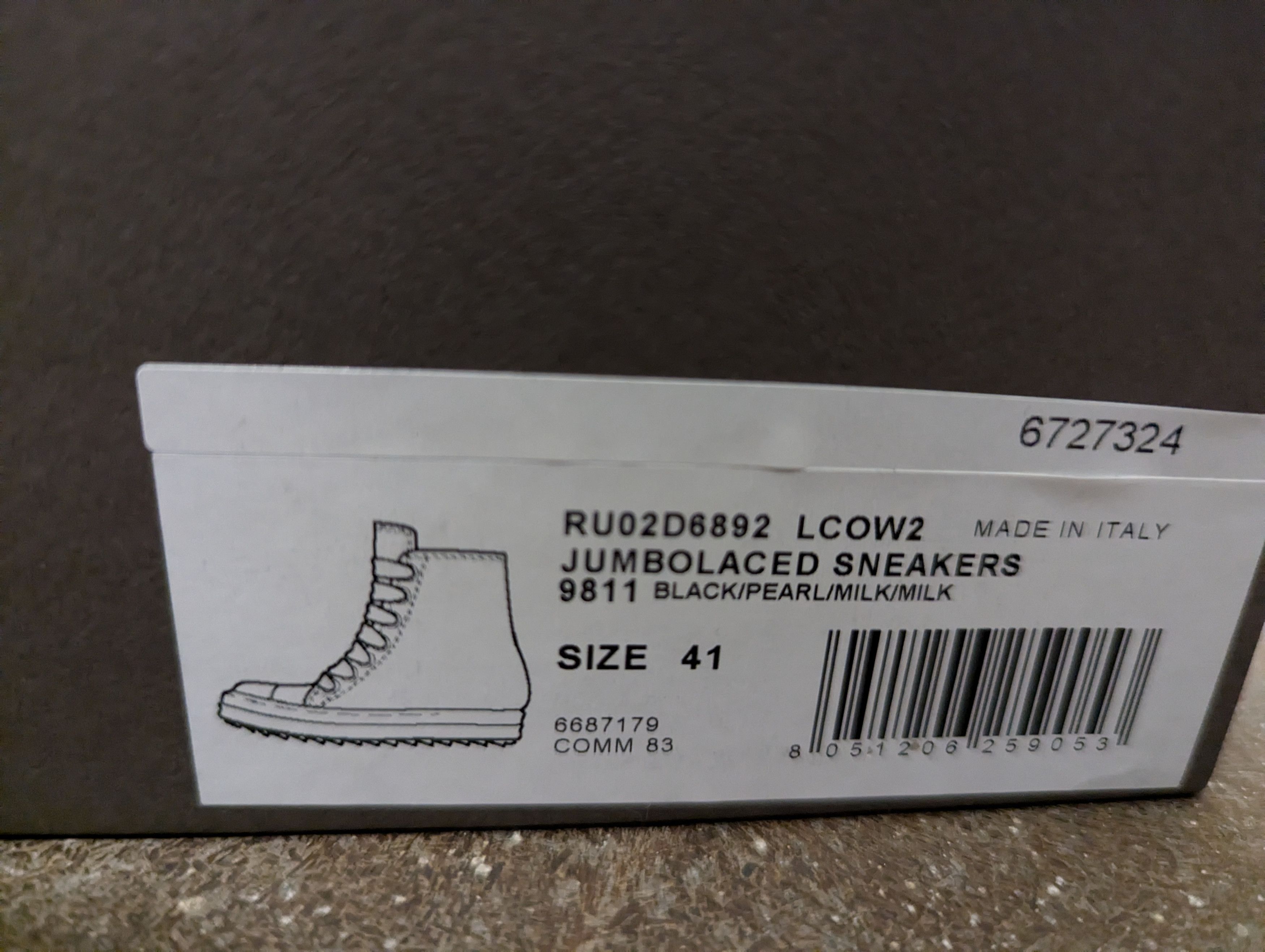 Rick Owens Rick owens black milk jumbo lace ramones size 41 | Grailed
