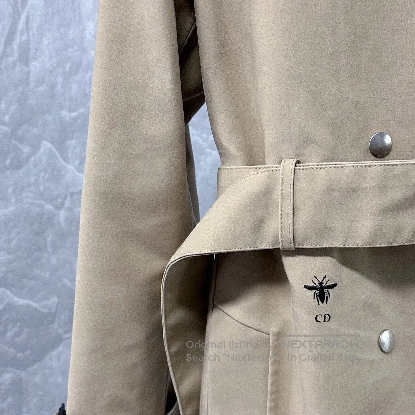 Dior Dior Logo Long Trench Coat in Beige. Size S / US 4 / IT 40 - 3 Thumbnail