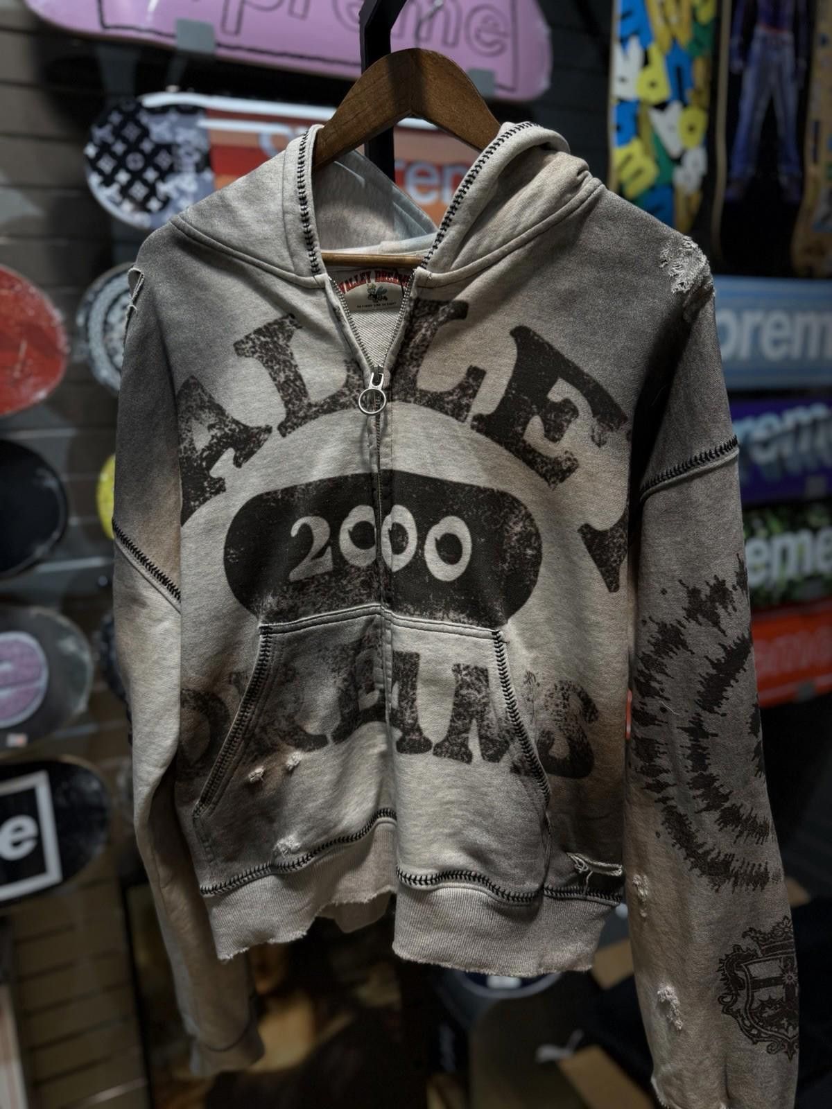 Vale Size S -Vale Zip Up Hoodie Authentic Valley White Messy Look Size US S / EU 44-46 / 1 - 1 Thumbnail