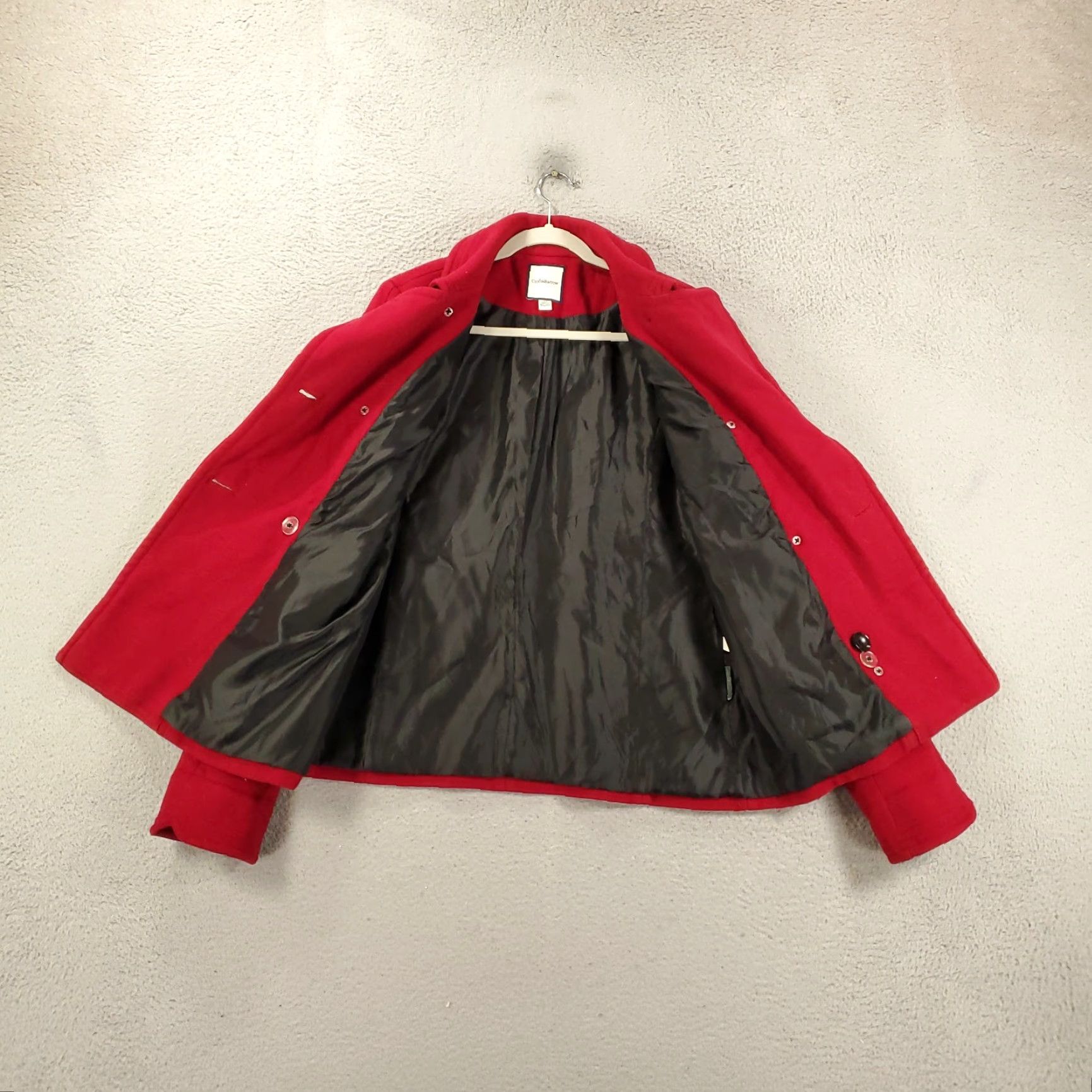 Croft & Barrow Croft & Barrow Jacket Pea Coat Womens M Red Wool Blend Button Up Long Sleeve Regular Fit Size M / US 6-8 / IT 42-44 - 2 Thumbnail