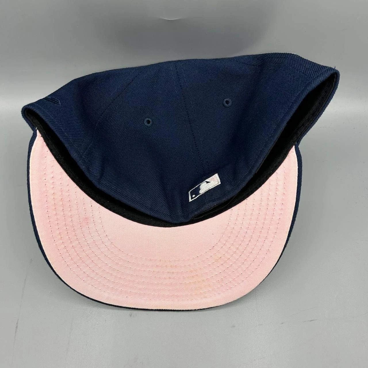 New Era Los Angeles LA Dodgers Hat Men 7 3/8 Blue Pink MLB Fitted Size ONE SIZE - 8 Thumbnail