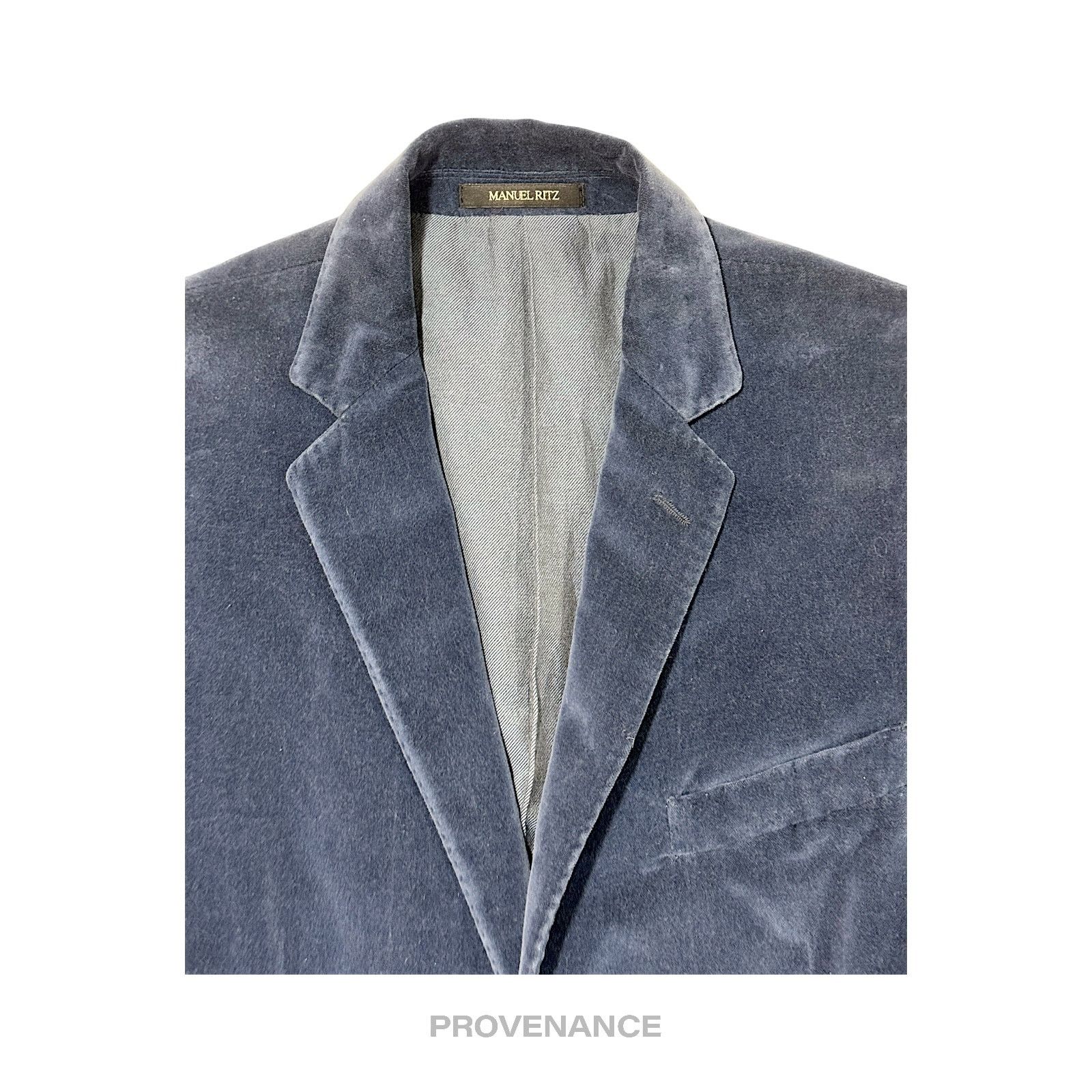 Manuel Ritz 🔴 Manuel Ritz Blazer Jacket - Blue Velour 50 (US 40) Size US M / EU 48-50 / 2 - 6 Thumbnail