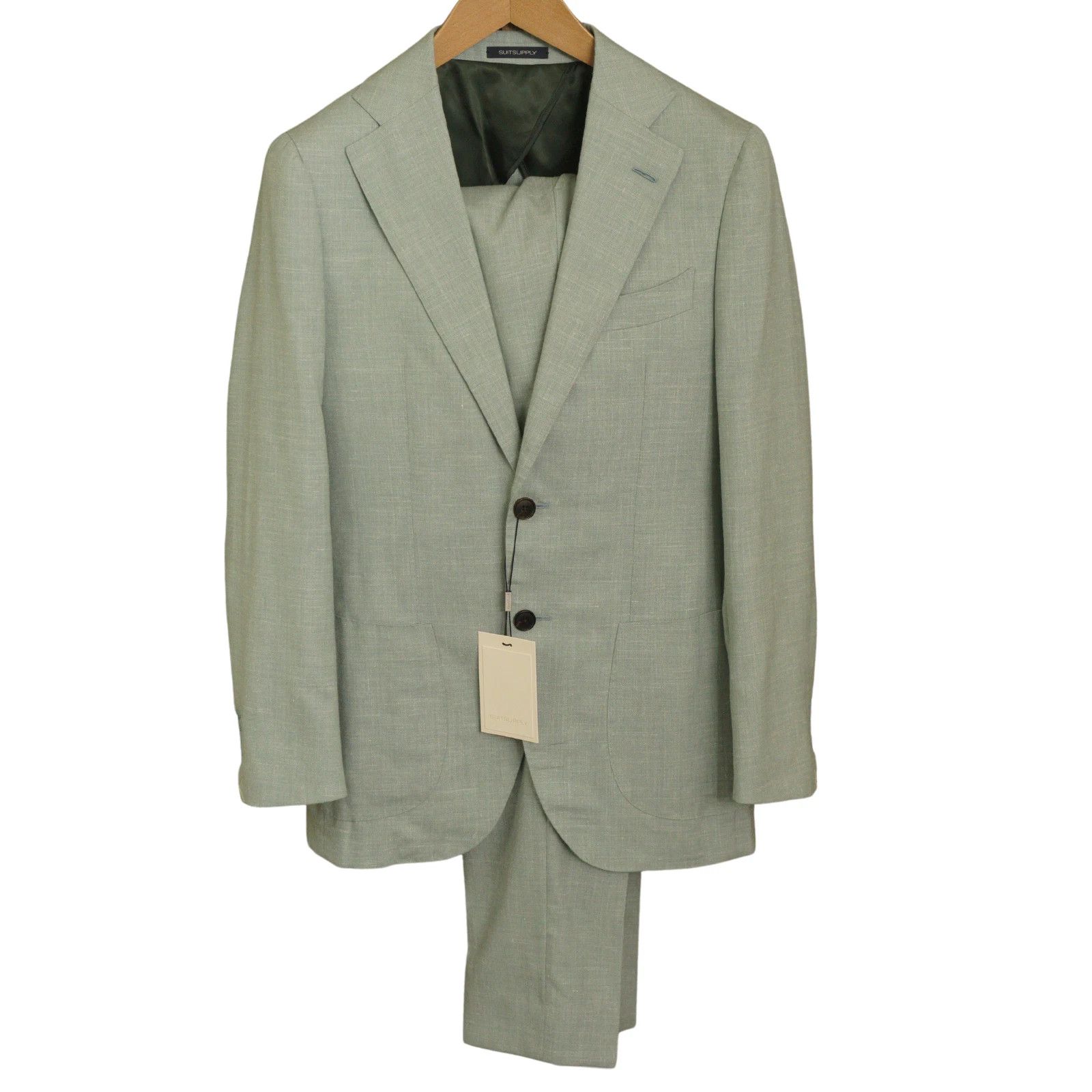 Suitsupply Men Suitsupply Suit La Spalla Green Wool Silk Ethomas US34 Size 34R - 1 Thumbnail