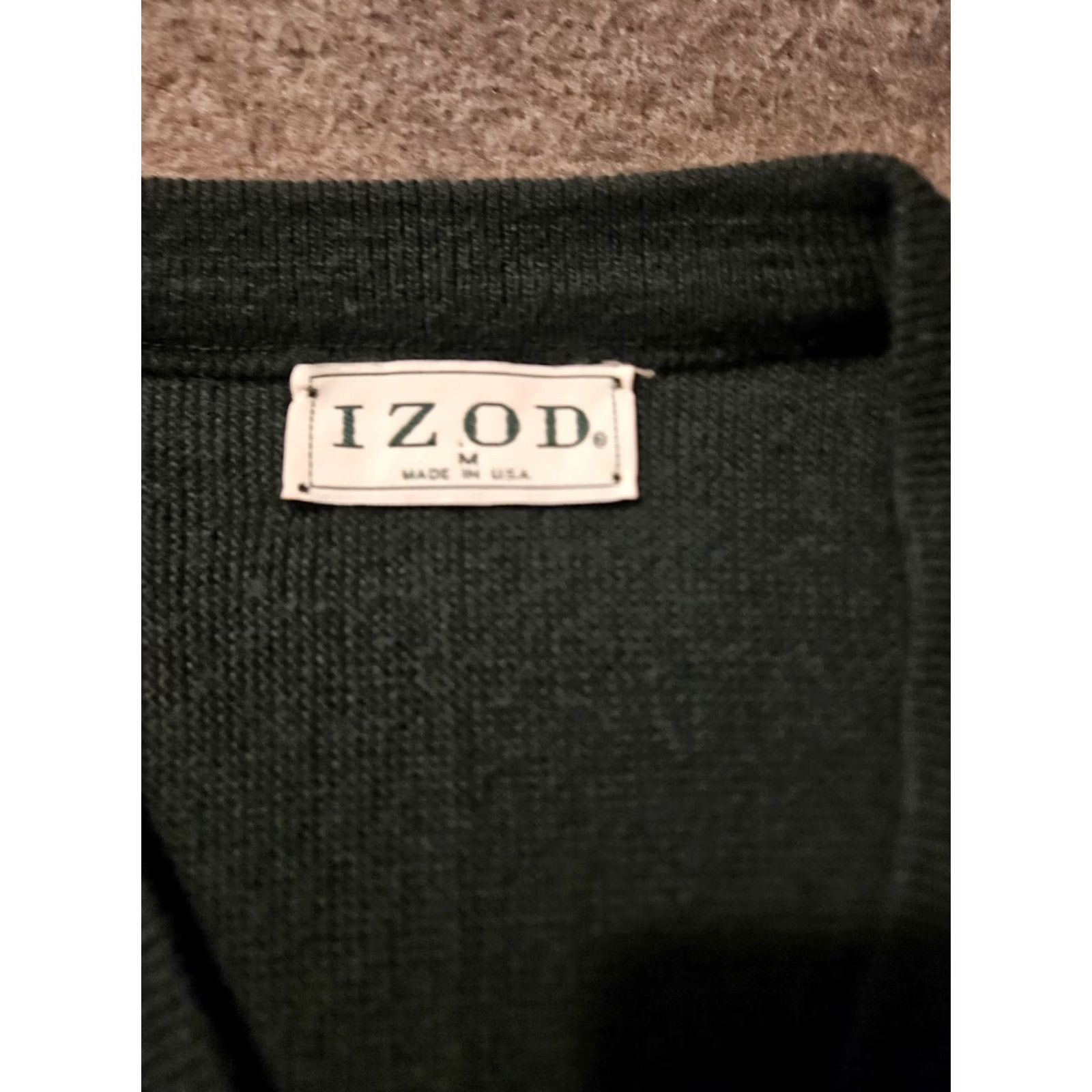 Izod VINTAGE IZOD Pullover Sweater Mens Medium Hunter Green V-Neck 100% Acrylic USA Size US M / EU 48-50 / 2 - 2 Thumbnail