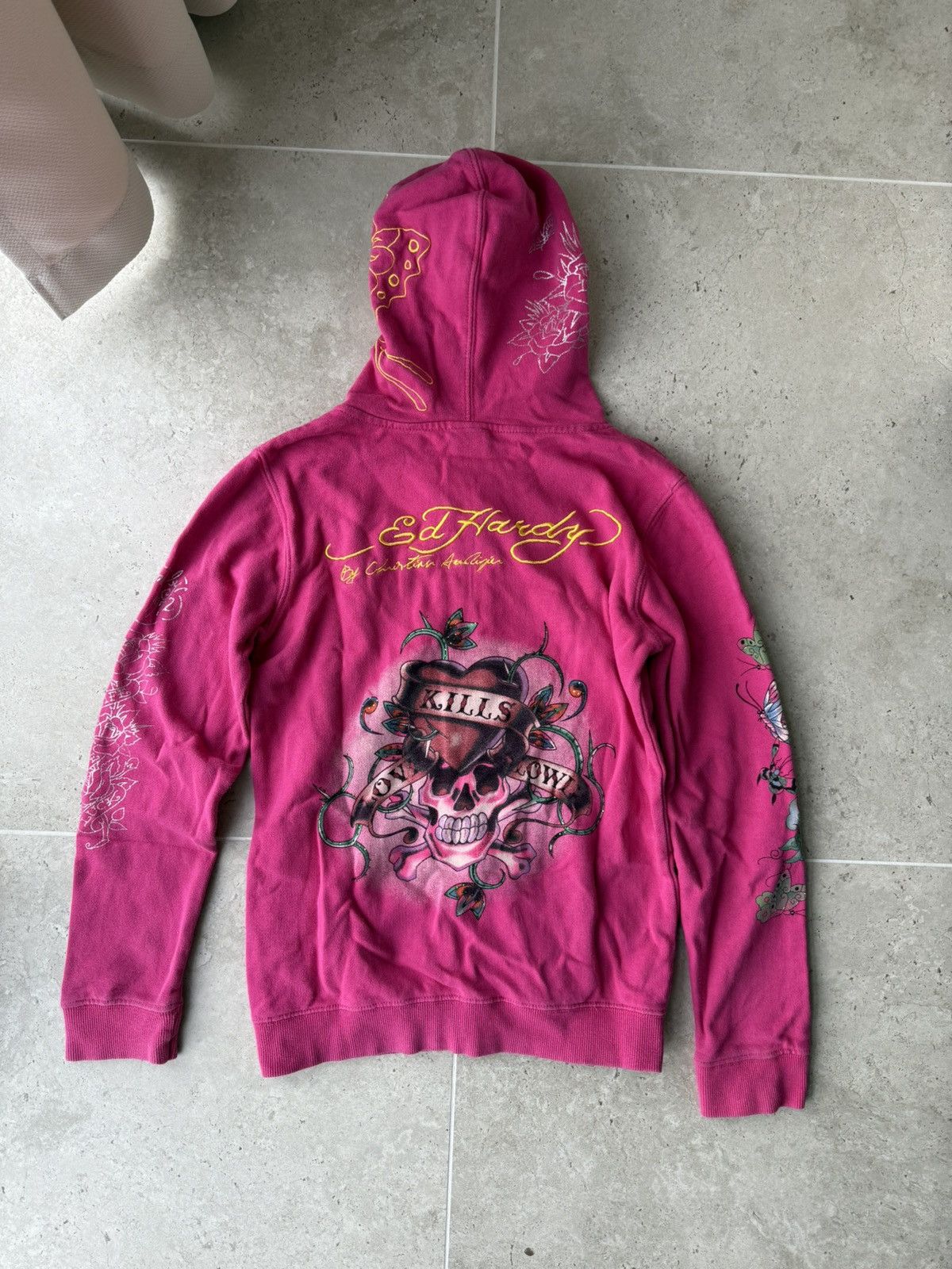 Christian Audigier Vintage Ed Hardy Tiger Hoodie Zip Up Y2K Tatto Size M / US 6-8 / IT 42-44 - 2 Thumbnail