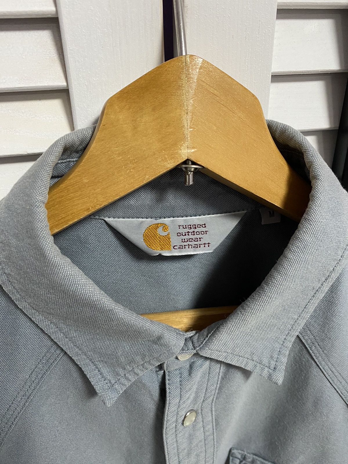 Carhartt × Vintage Vintage Shirt Tee Button Up Carhartt Overshirt Leather Logo Size US M / EU 48-50 / 2 - 6 Thumbnail