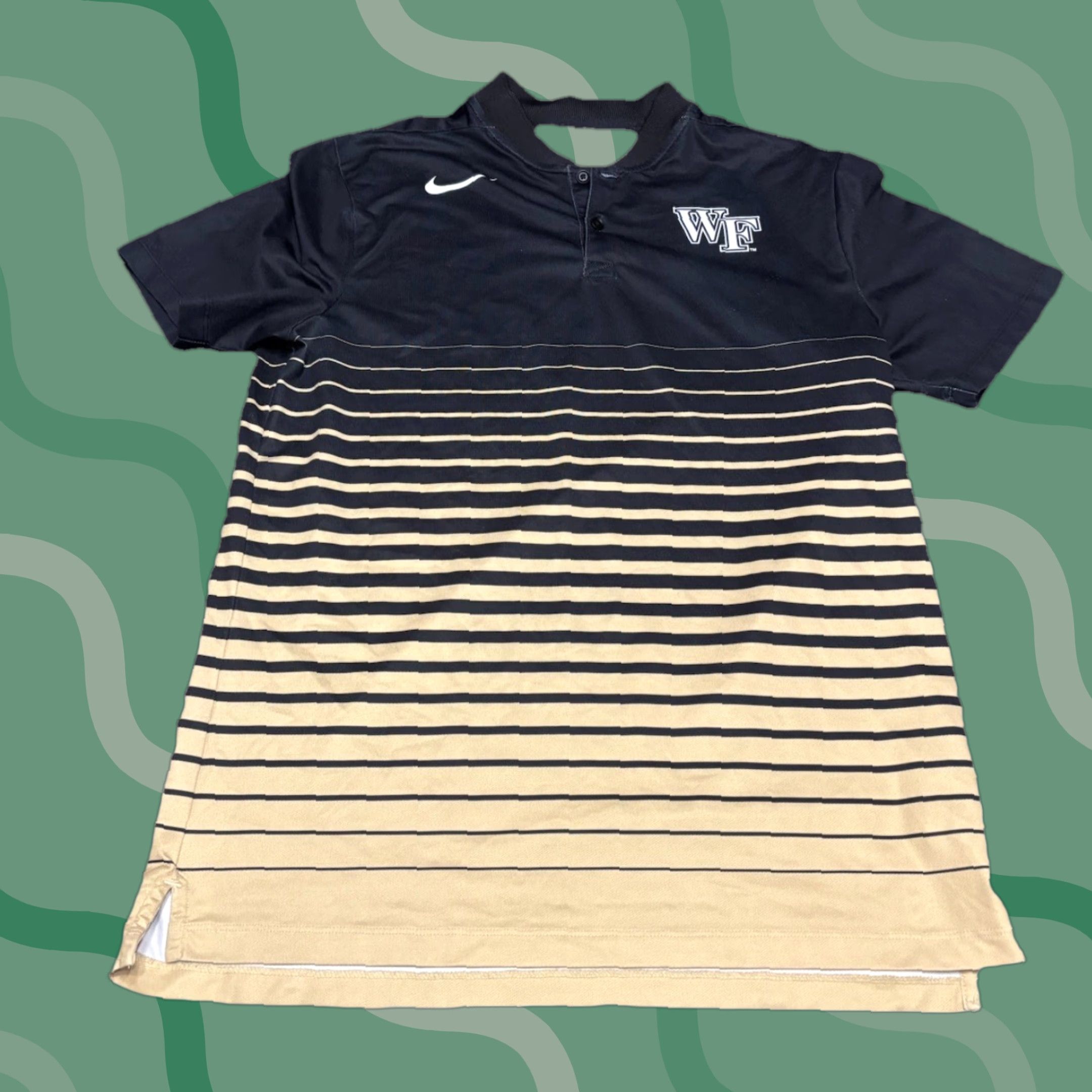Nike NIKE GOLF POLO SHIRT M MEDIUM WAKE FOREST MULTICOLOR SHORT SLEEVE COLLARED DRI-FIT WRINKLE-RESISTANT PERFORMANCE MOCK - MEN - GOLF Size US M / EU 48-50 / 2 - 1 Thumbnail