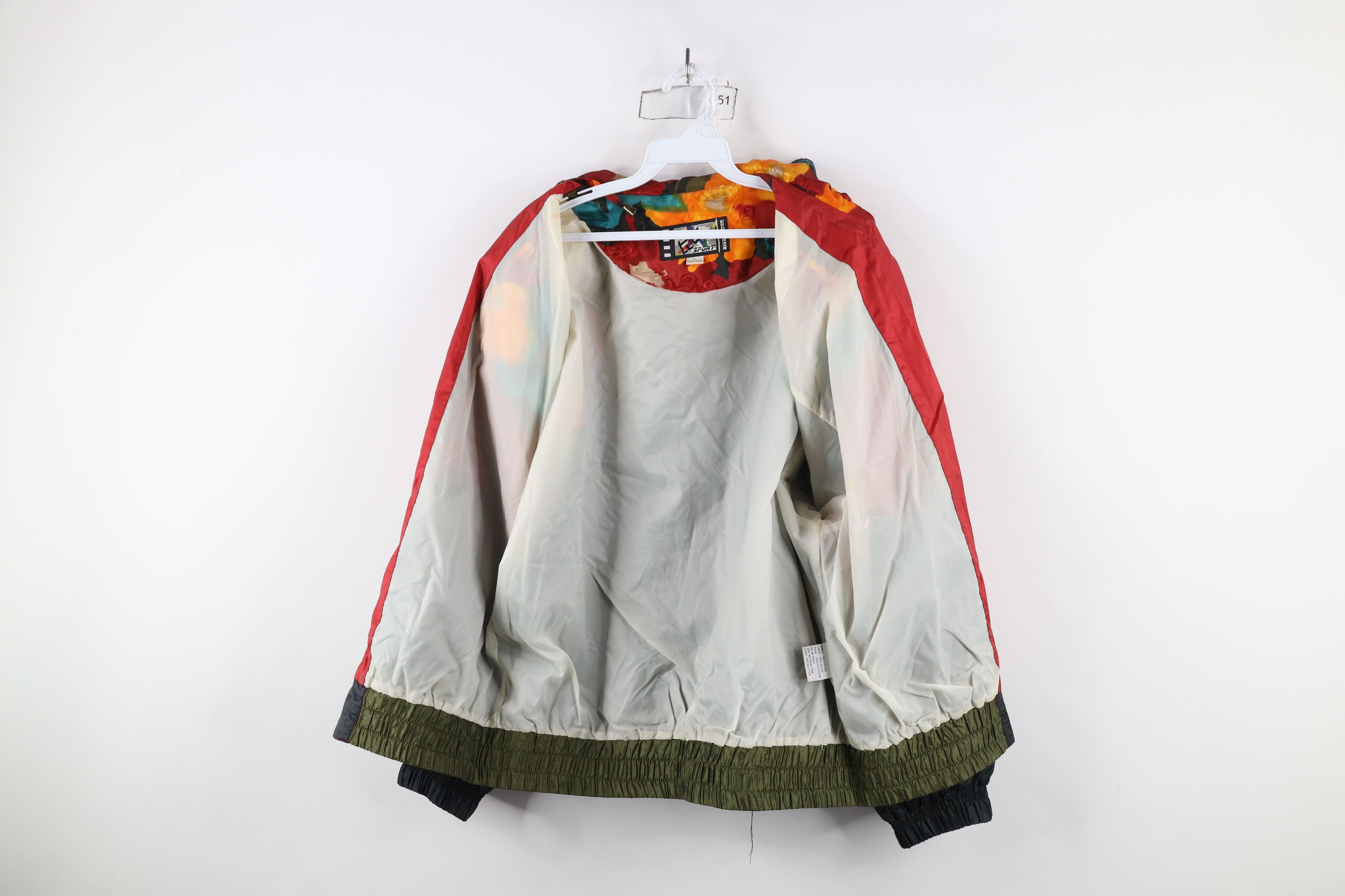 Vintage Vintage 90s Streetwear Rainbow Flower Windbreaker Jacket Size L / US 10 / IT 46 - 10 Thumbnail