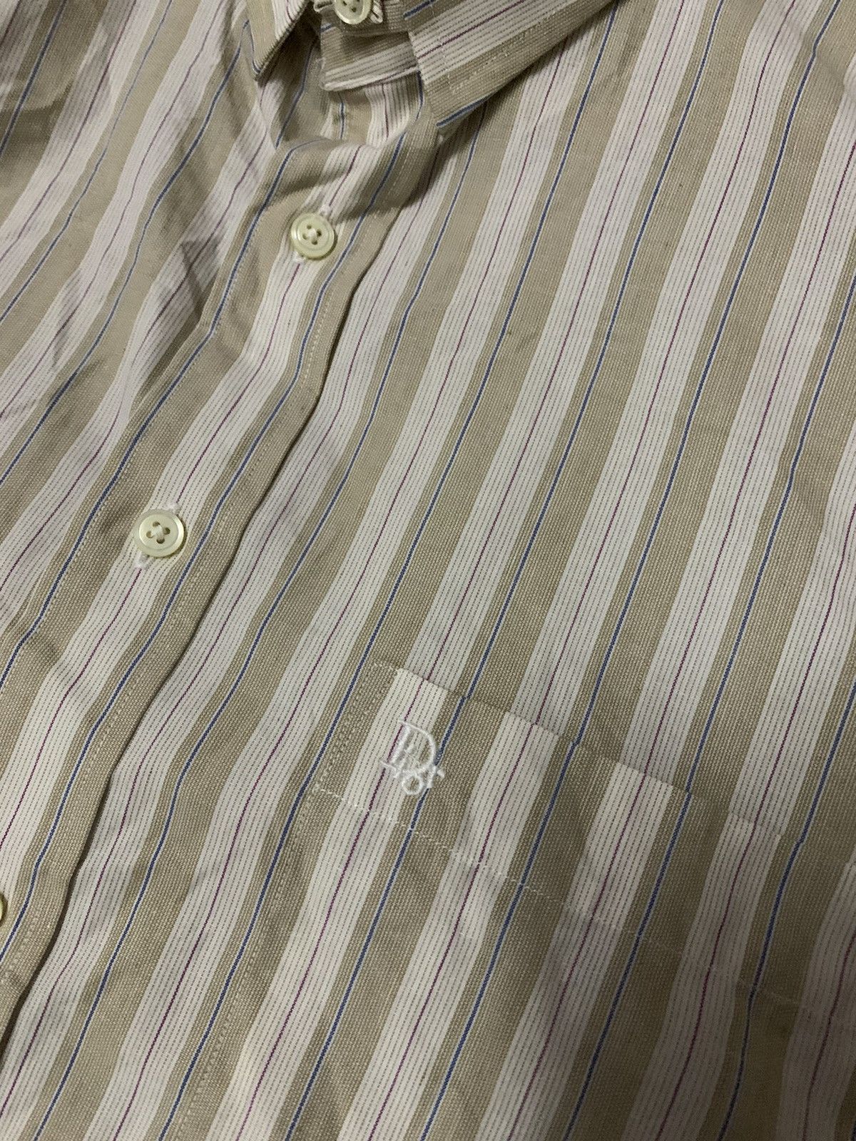 Christian Dior Monsieur 💥Vtg Christian Dior Monsieur Stripe Button Shirt Size US XL / EU 56 / 4 - 2 Thumbnail