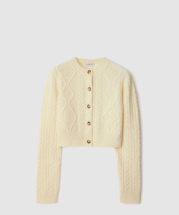 Burberry o1w1db10426 Wool Blend Cardigan in Cream Size M / US 6-8 / IT 42-44 - 1 Preview