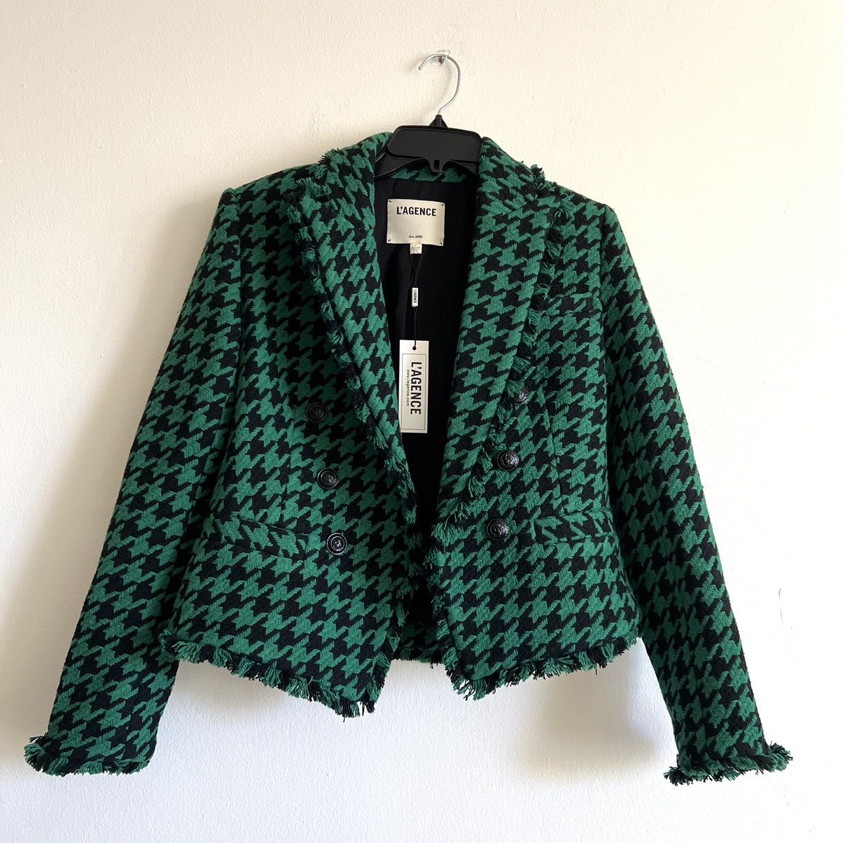 L'AGENCE l’agence brooke fringe blazer Green black size 2 Size XS / US 0-2 / IT 36-38 - 1 Thumbnail