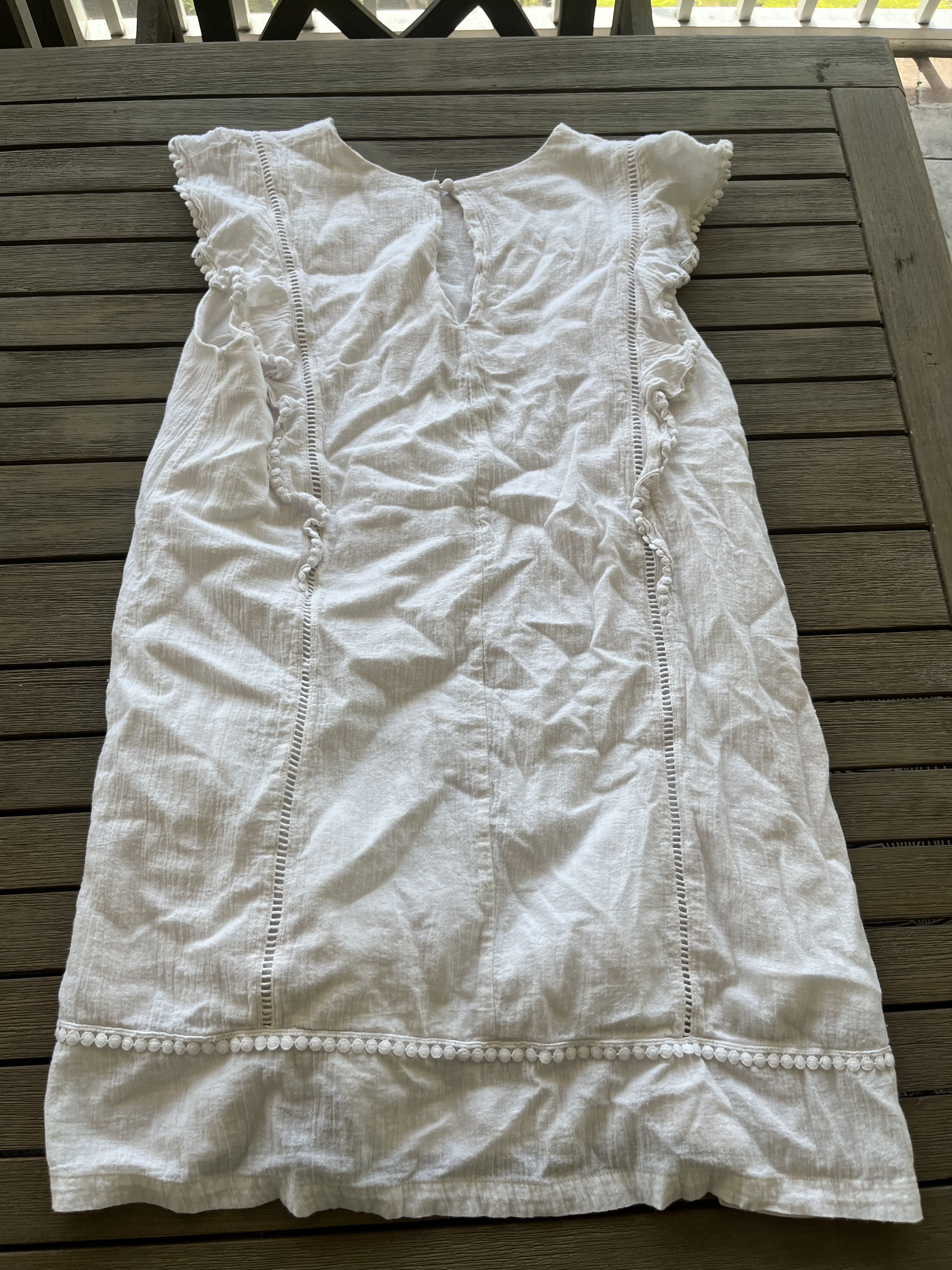 Vintage White Summer Beach Dress Size M / US 6-8 / IT 42-44 - 2 Thumbnail
