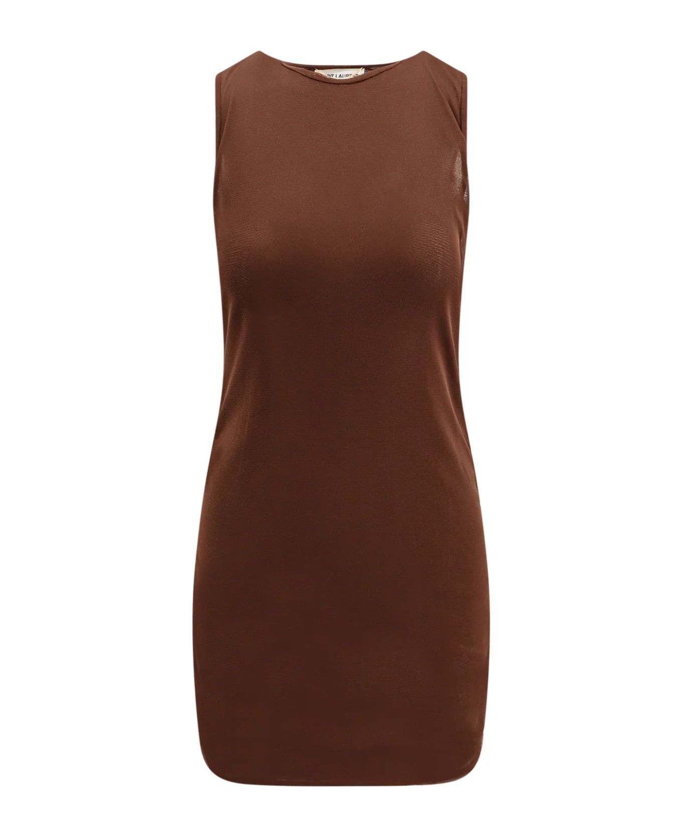 Saint Laurent Paris o1y0126 Mini Dress in Chocolate Brown Size L / US 10 / IT 46 - 1 Thumbnail