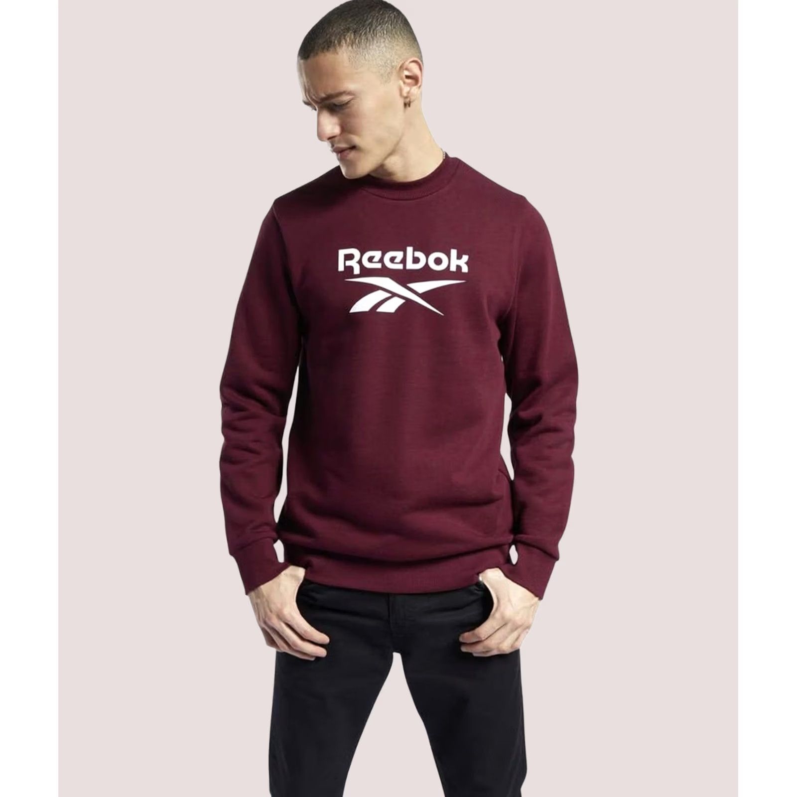 Reebok VINTAGE Reebok Mens Classic Vector Crew Sweatshirt, maroon, M Size US M / EU 48-50 / 2 - 1 Thumbnail