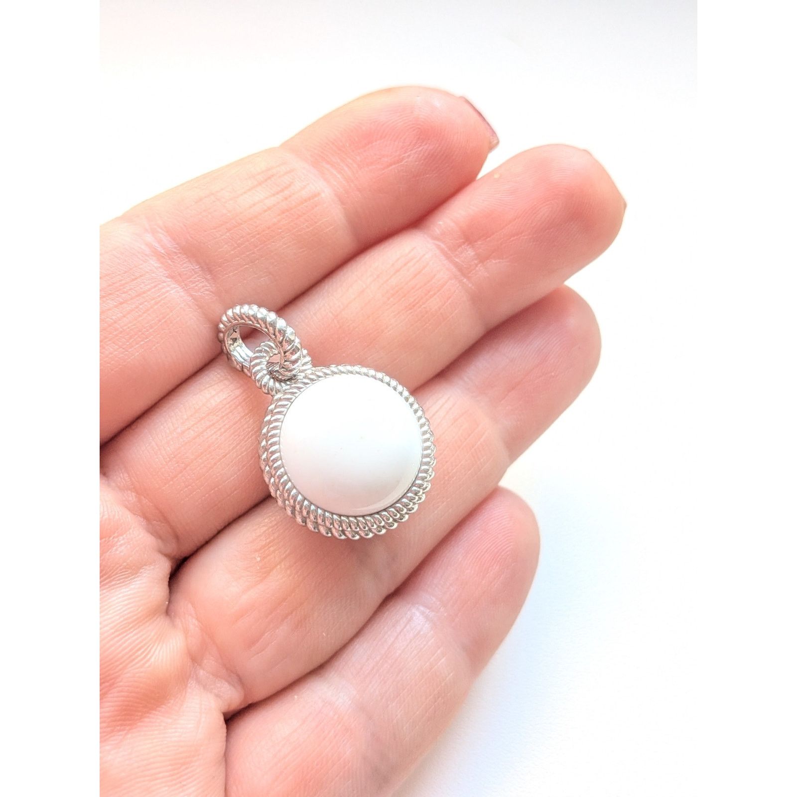 Judith Ripka Judith Ripka White Agate Charm Pendant in Sterling Silver Size ONE SIZE - 1 Thumbnail