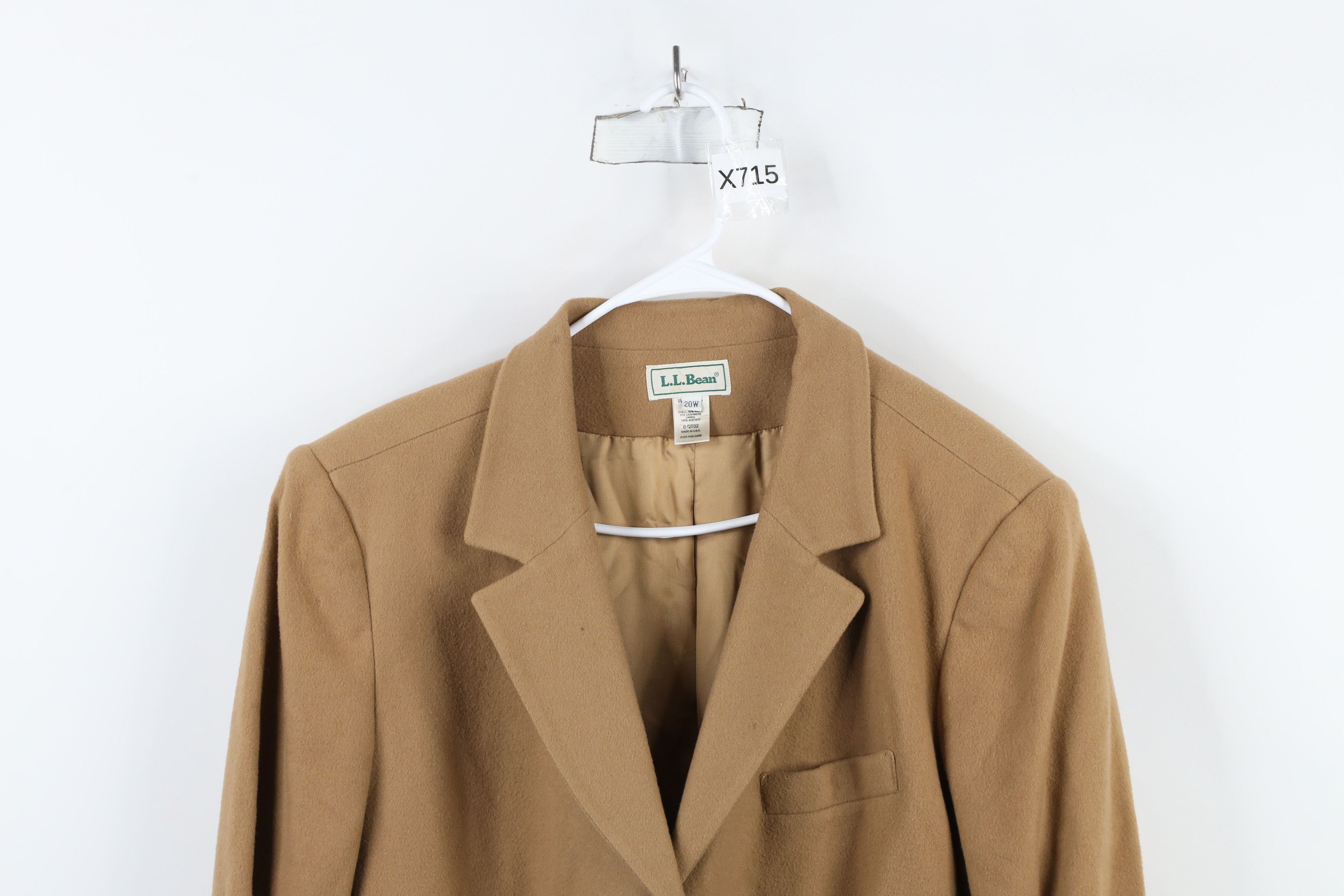 L.L. Bean × Vintage Vintage 90s LL Bean 3 Button Blazer Jacket Beige Tan Size 3XL / US 20-22 - 2 Thumbnail
