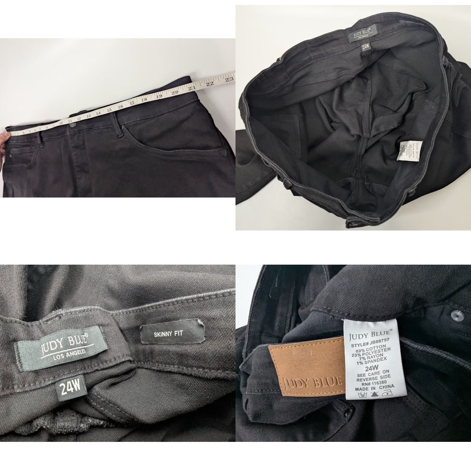 Vintage Judy Blue Jeans Women's 24W Black Stretch Skinny Fit JB88757 Jeans Size 42" / US 20 - 8 Thumbnail
