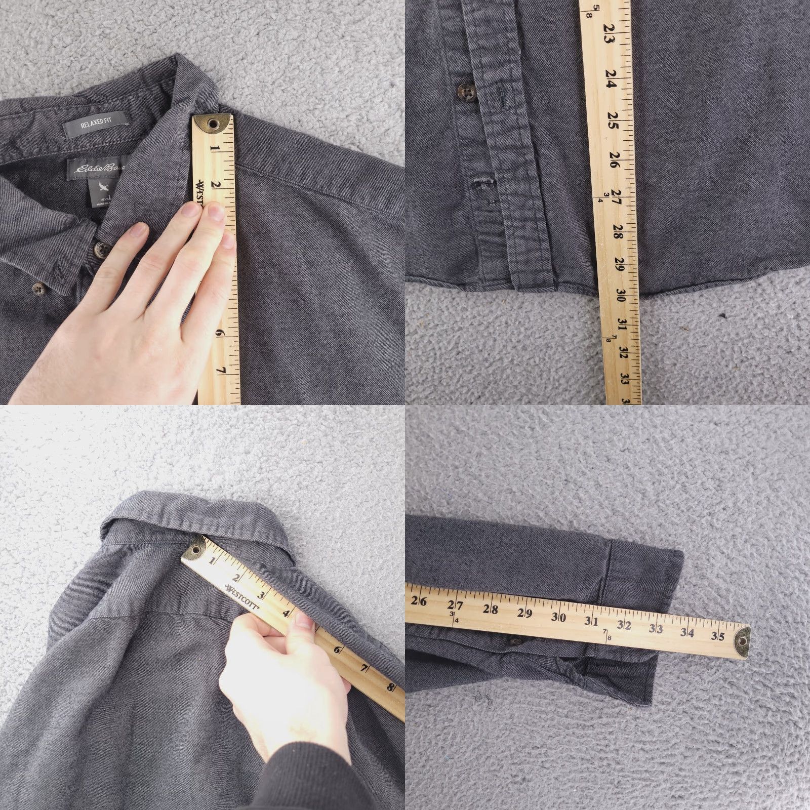 Eddie Bauer Eddie Bauer Shirt Mens L Gray Flannel Button Long Sleeve Relaxed Baggy Fit Size US L / EU 52-54 / 3 - 8 Thumbnail