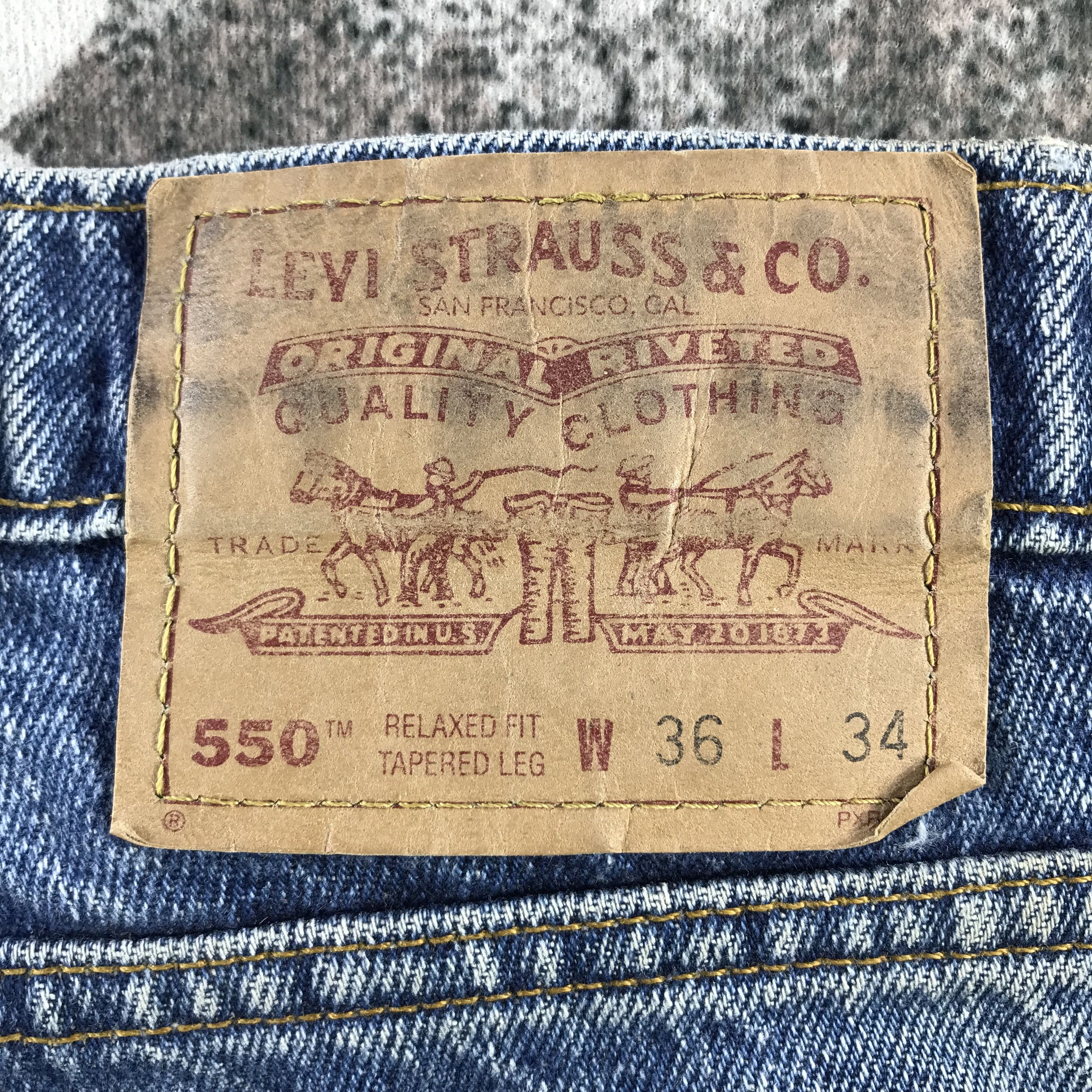 Levi's Vintage Levis 550 Jeans Medium Wash Denim KJ3356 Size US 34 / EU 50 - 5 Thumbnail