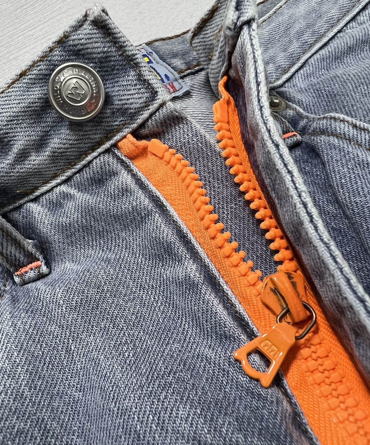 Walter Van Beirendonck W&LT - A/W 1998 - Lightning Bolt Logo Dorky Denim Jeans Size US 26 / EU 42 - 13 Thumbnail