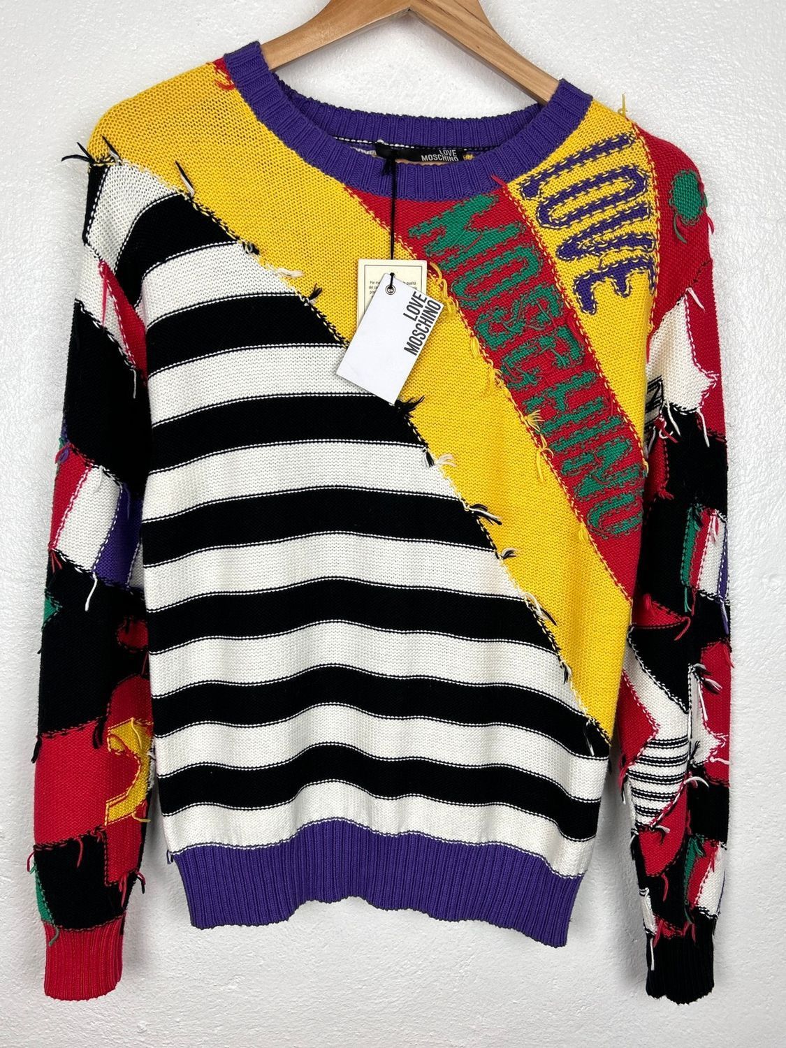 Crazy Multicolor Love Moschino By Jeremy Scott Sweater