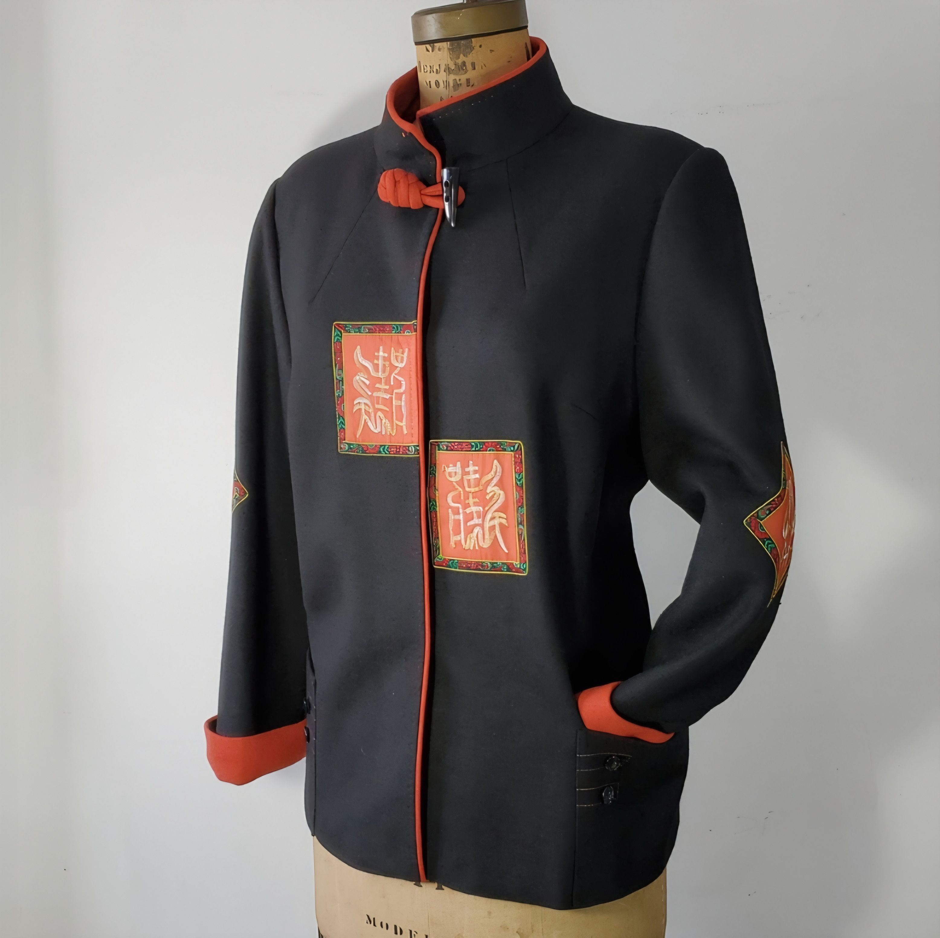 Other Qunyi Size XL Coat Jacket Asian Oriental Chinese Black Red Size XL / US 12-14 / IT 48-50 - 2 Thumbnail