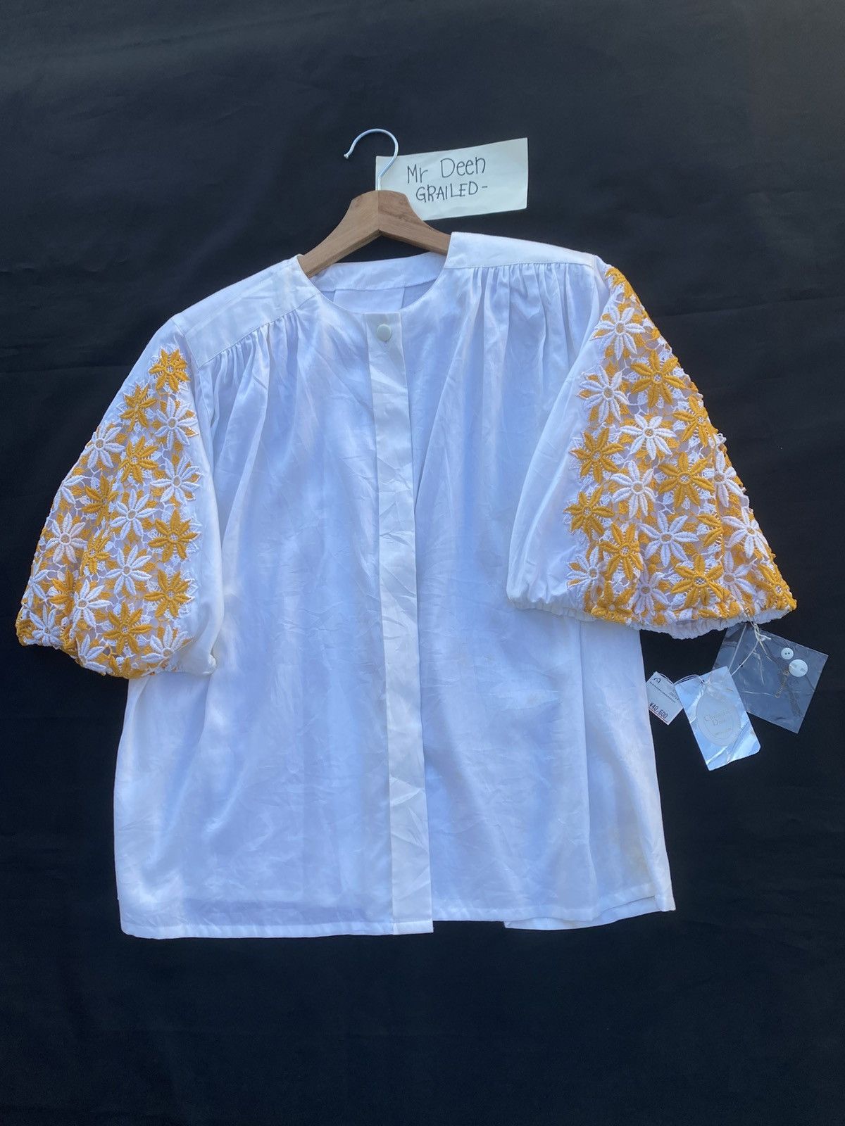 Christian Dior Monsieur Vintage Christian Dior Embroidered Balloon Sleeve Blouse Size M / US 6-8 / IT 42-44 - 3 Thumbnail