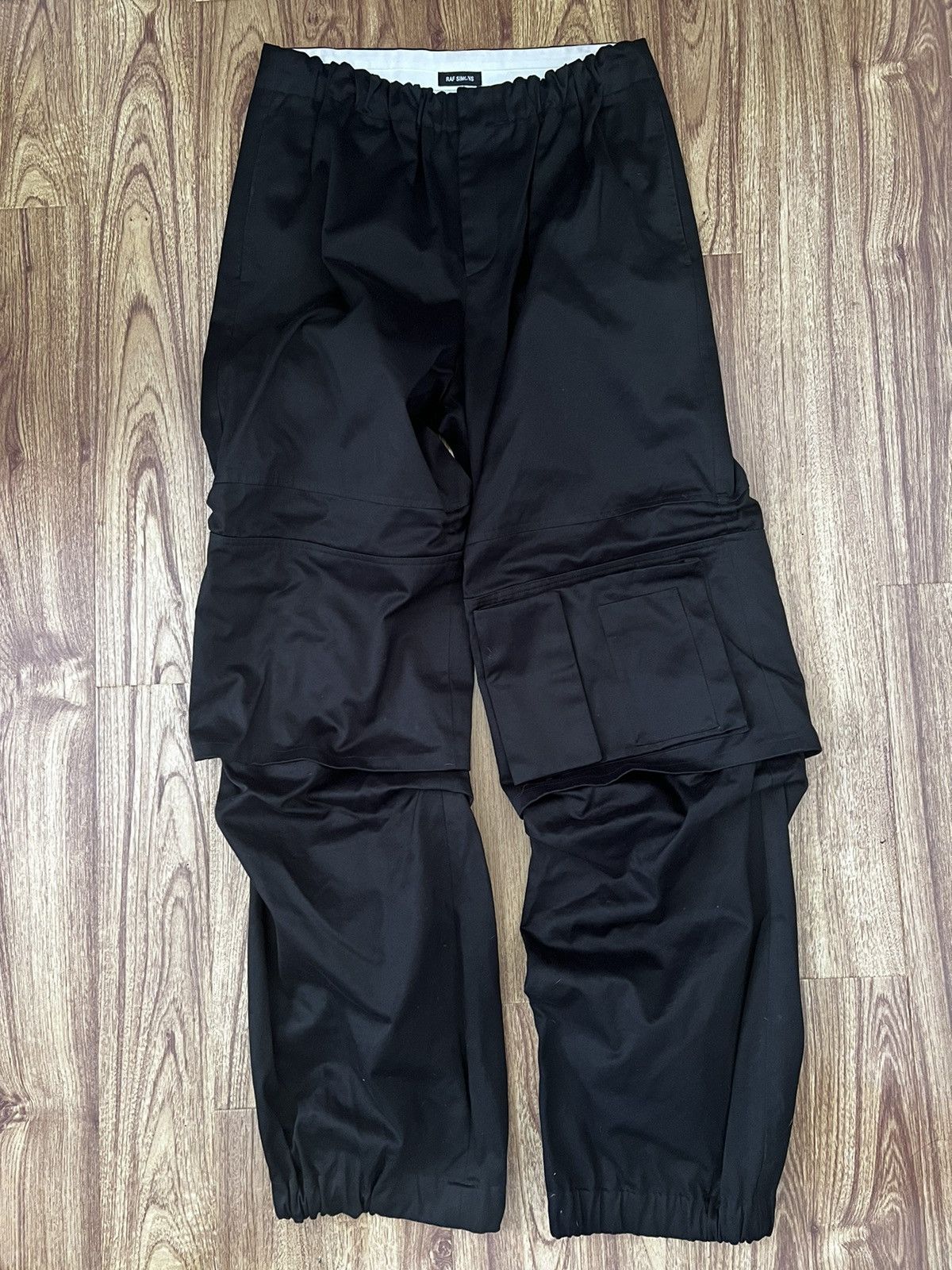 image of Sold Raf Simons F/w 2018 Wide Leg Ski/space Cargo Pants in Black, Men's (Size 32)