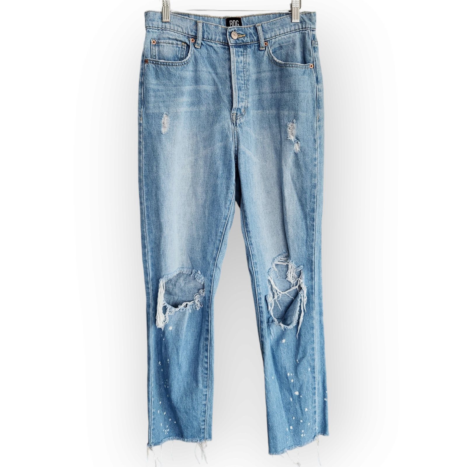 Bdg BDG High Waisted Slim Straight Tapered Leg Ripped Jeans 28 Size 28" / US 6 / IT 42 - 9 Thumbnail