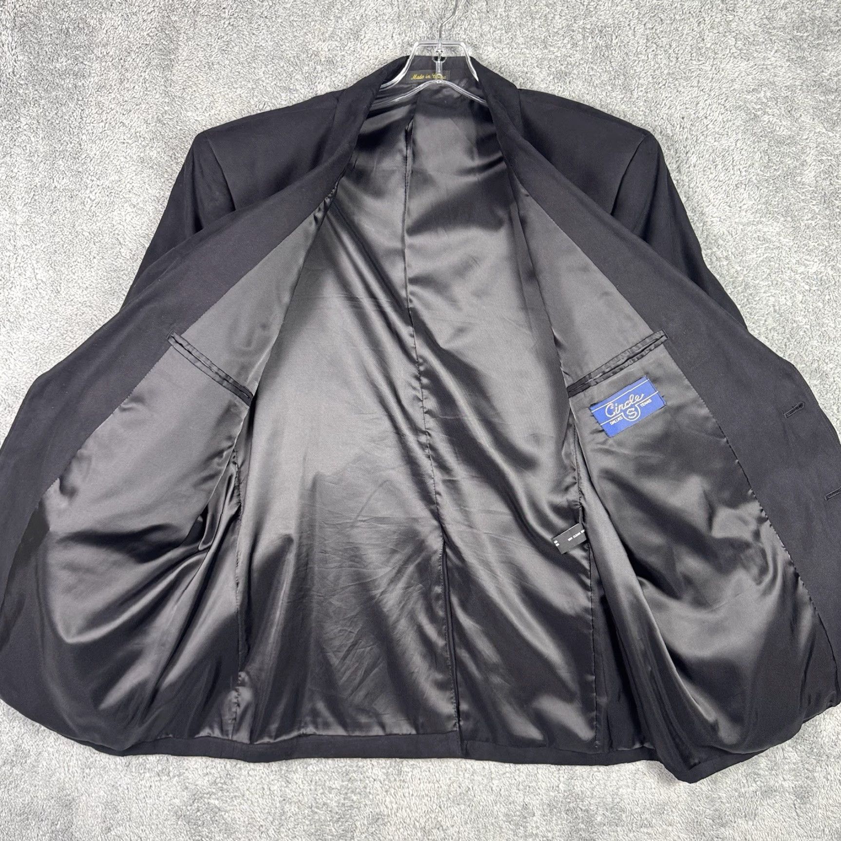 Vintage VINTAGE Circle S Suit Men 46R Western Cowboy 34x28 2 Piece Suede Black Solid 80s 90s Mens Regular Jacket Front Button two-button bootcut Size 46R - 7 Thumbnail