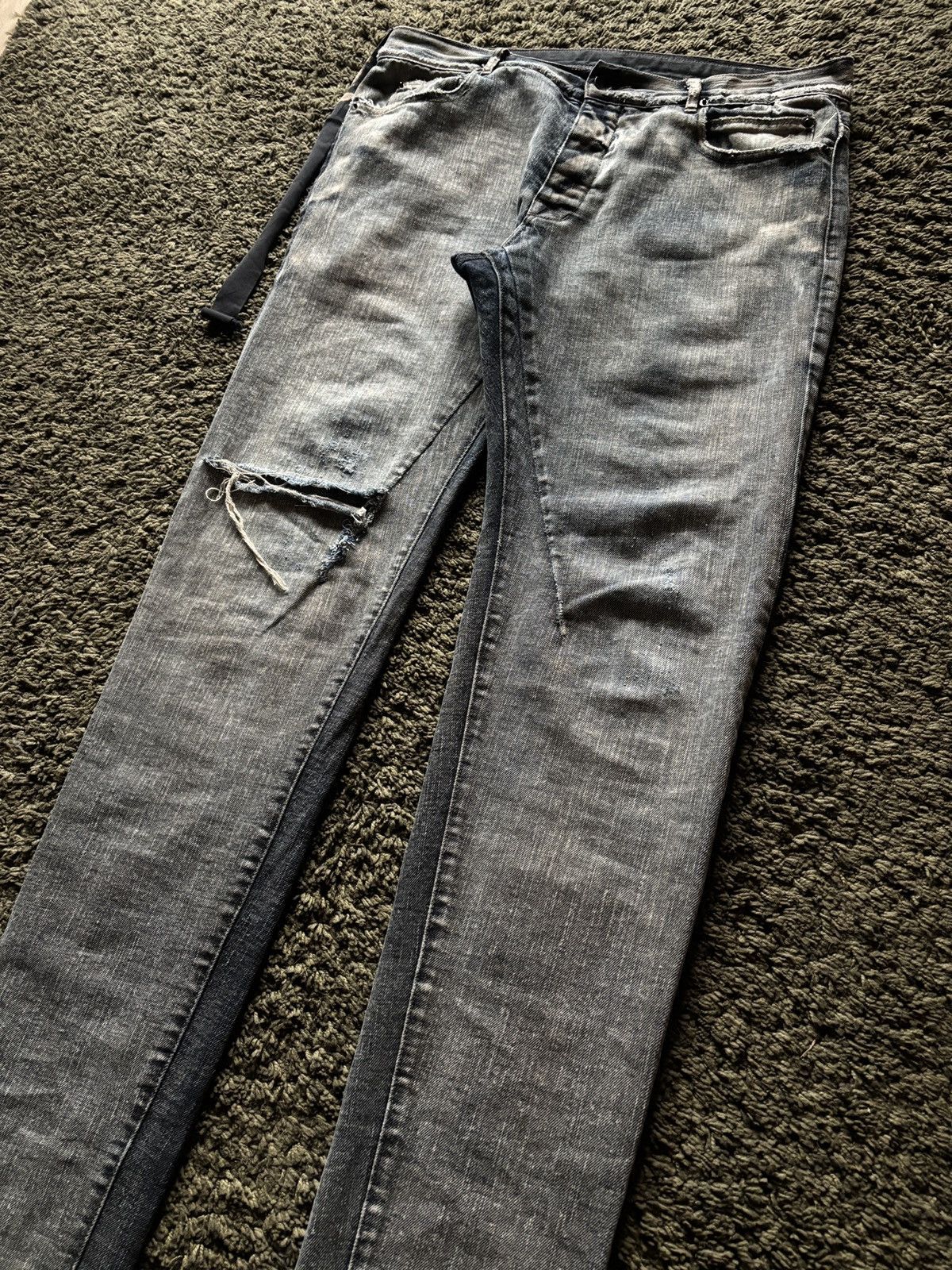 Rick Owens Drkshdw SS09 Rick Owens DRKSHDW Detroit Cut Dust Denim Size US 33 - 5 Thumbnail