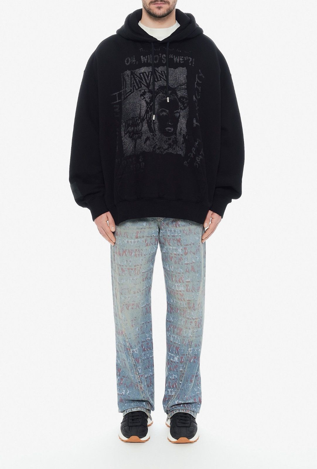Future × Lanvin Last Size Lanvin x Future Logo Print Baggy Cotton Hoodie Size US XL / EU 56 / 4 - 4 Thumbnail